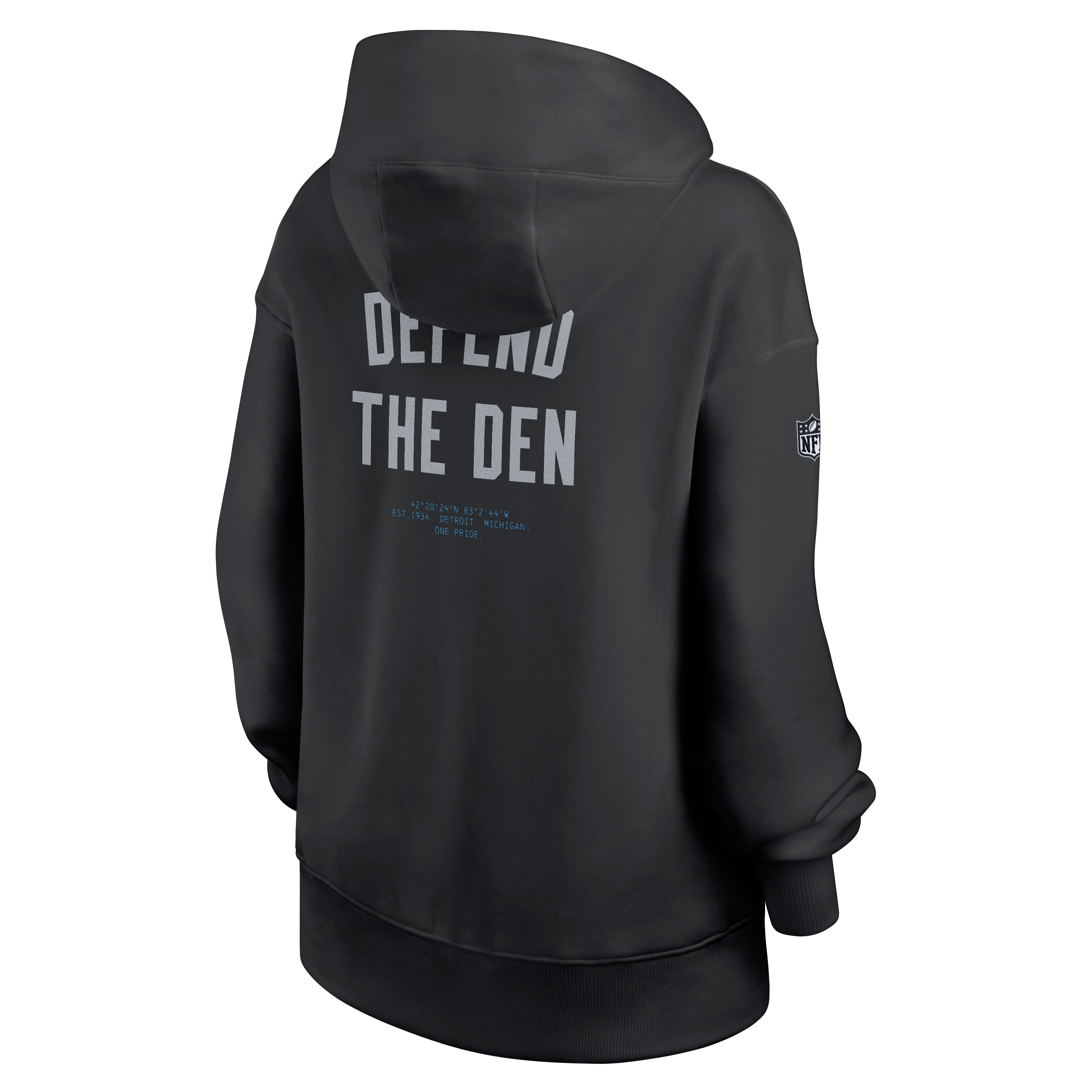 Sweat à capuche oversize Nike Detroit Lions Collection 2026 Rivalries pour femme, noir