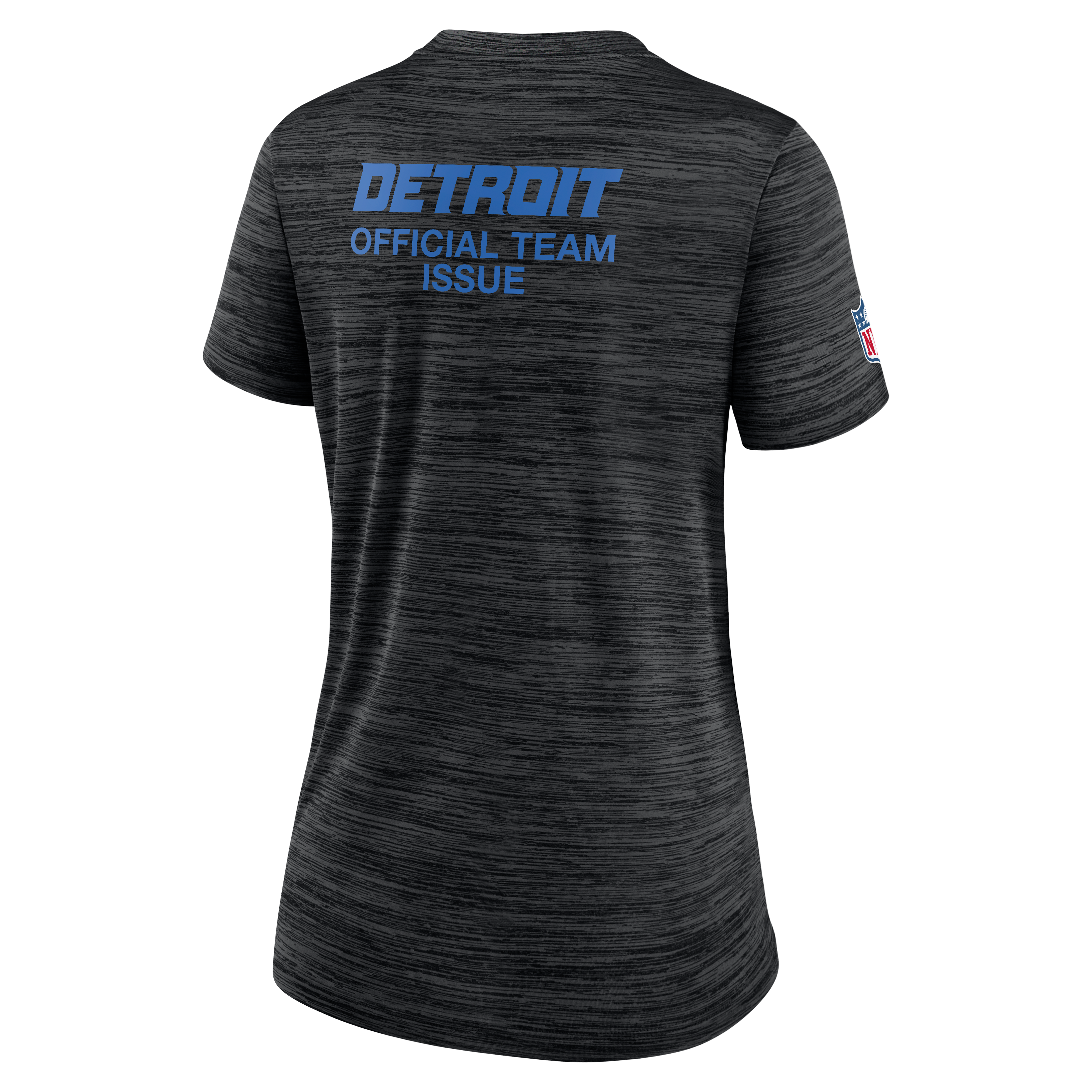 T-shirt Nike Sideline Velocity Dri-FIT pour femme, collection Detroit Lions 2026 Rivalries, noir
