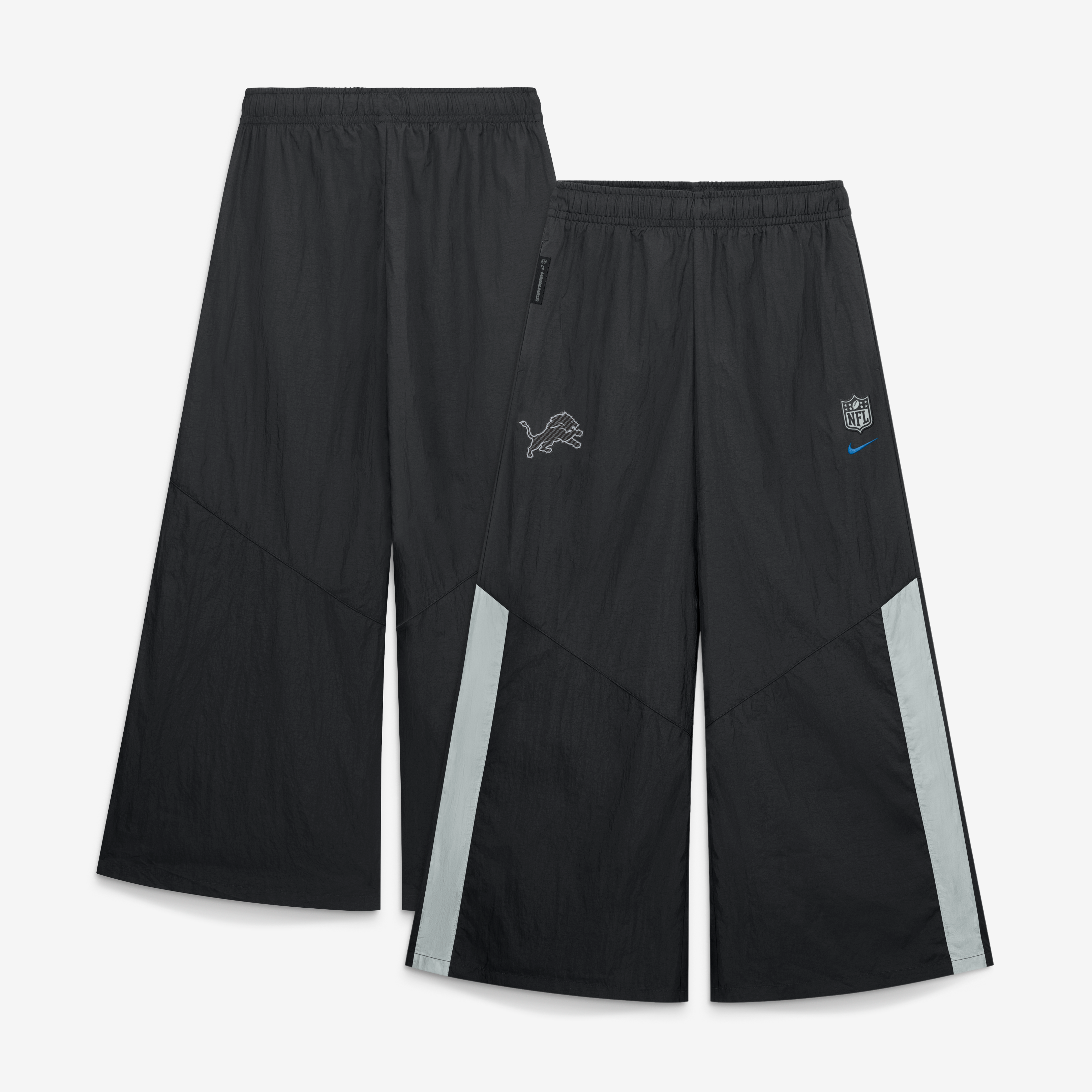 Pantalon tissé à jambes larges Nike Detroit Lions Collection 2026 Rivalries pour femme, noir