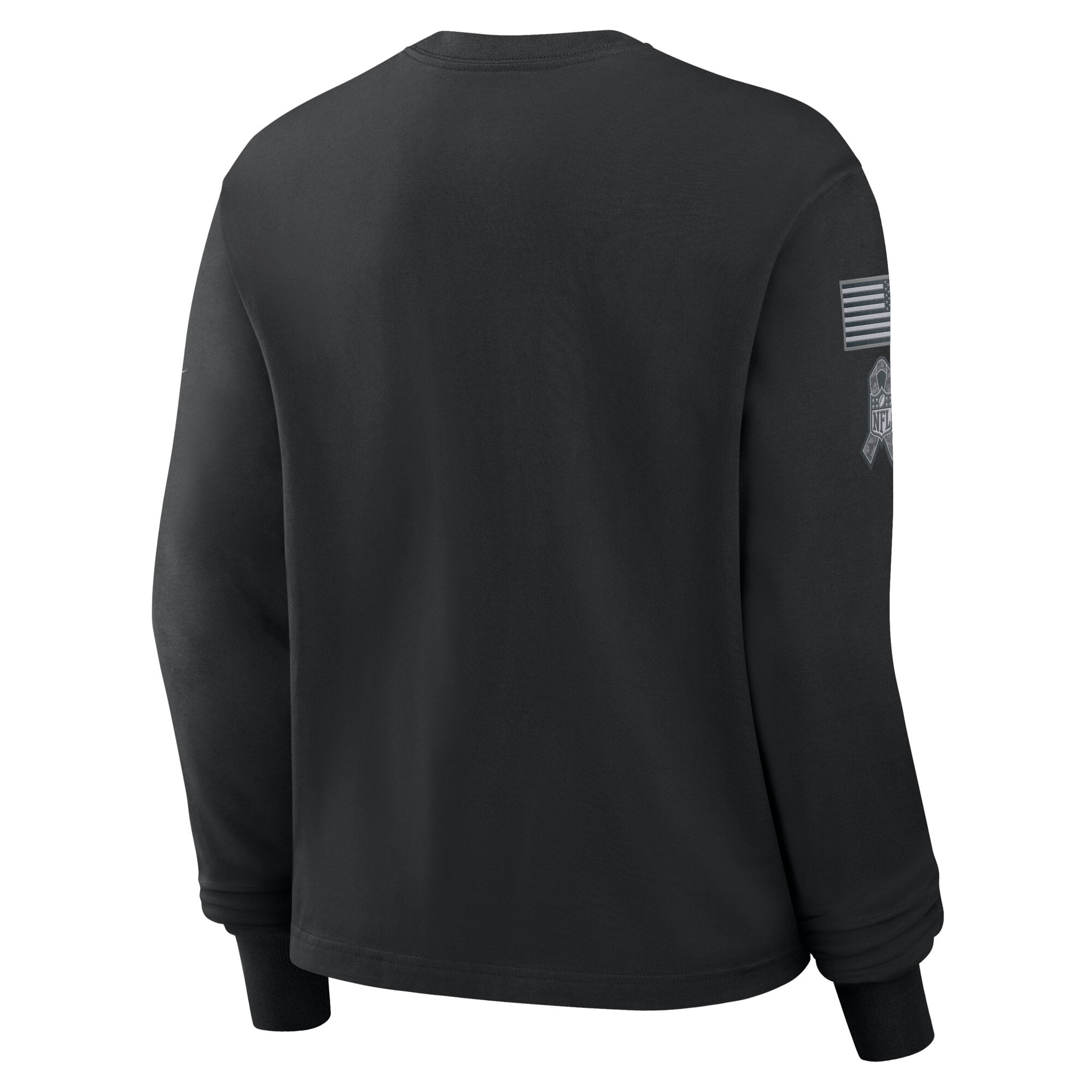 T-shirt à manches longues Nike Detroit Lions noir pour femme, édition spéciale 2026 « Salute to Service Sideline ».