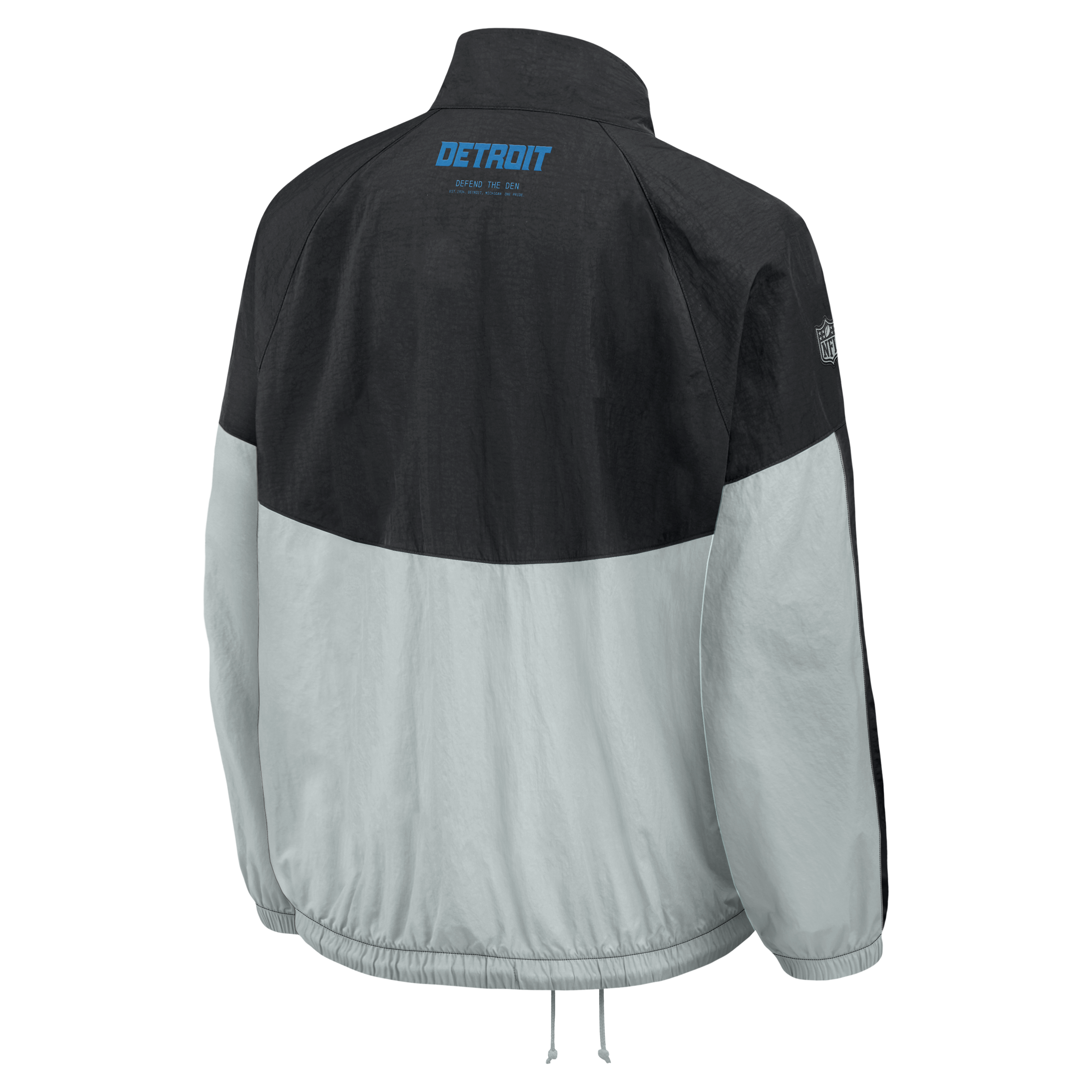 Veste zippée oversize Nike Detroit Lions Collection 2026 Rivalries pour femme, noire et grise
