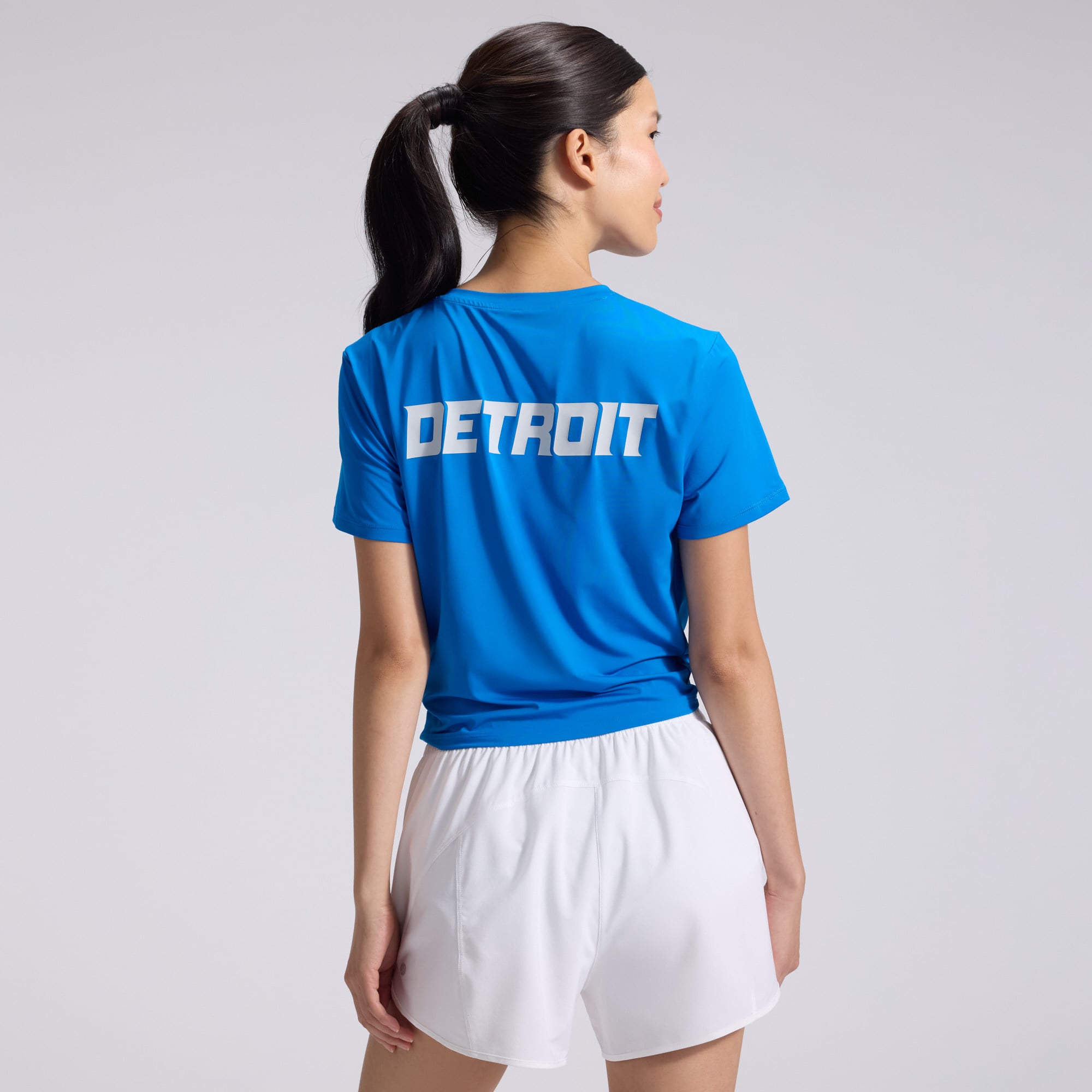 Women's Nike Blue Detroit Lions 2026 Rivalries Collection Classic Twist Cropped T-Shirt