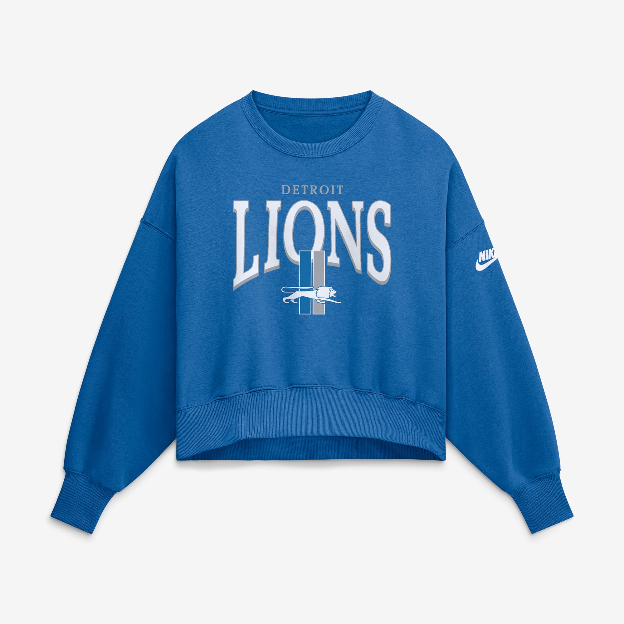 Women's Nike Blue Detroit Lions Oversized Phoenix Fleece Sweatshirt
