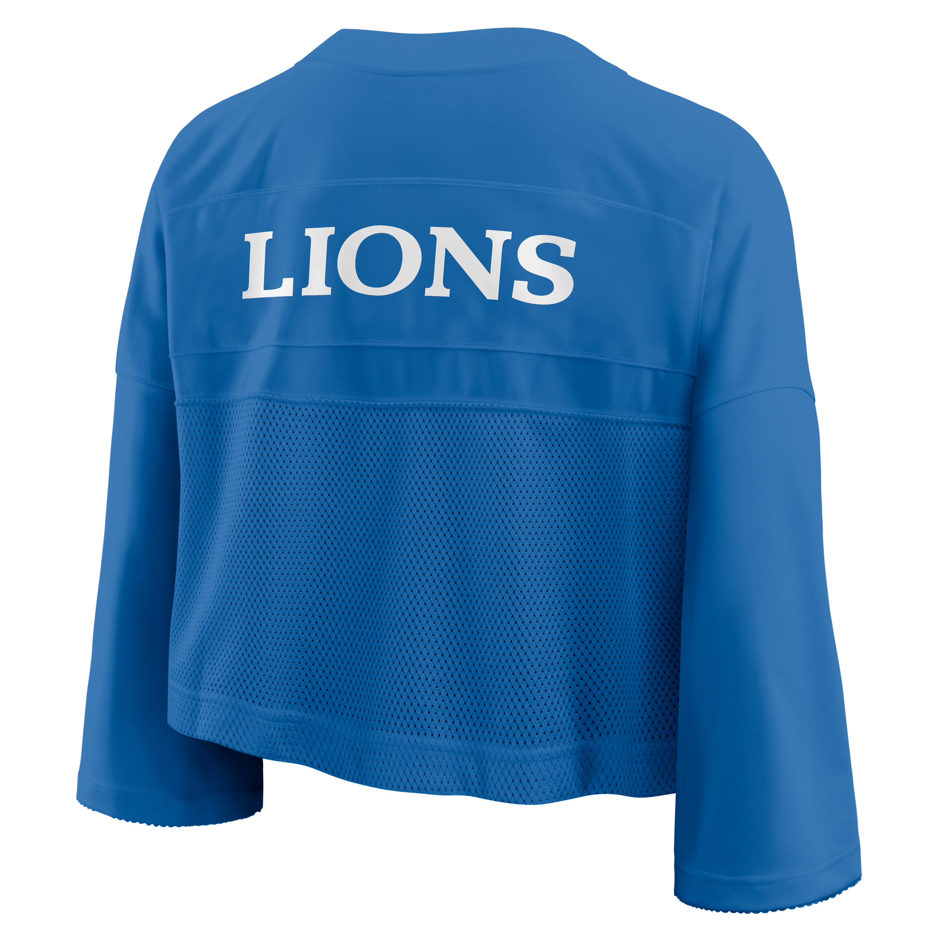 Women's Nike Blue Detroit Lions Rewind Cropped Mesh Dri-FIT Fashion Jersey