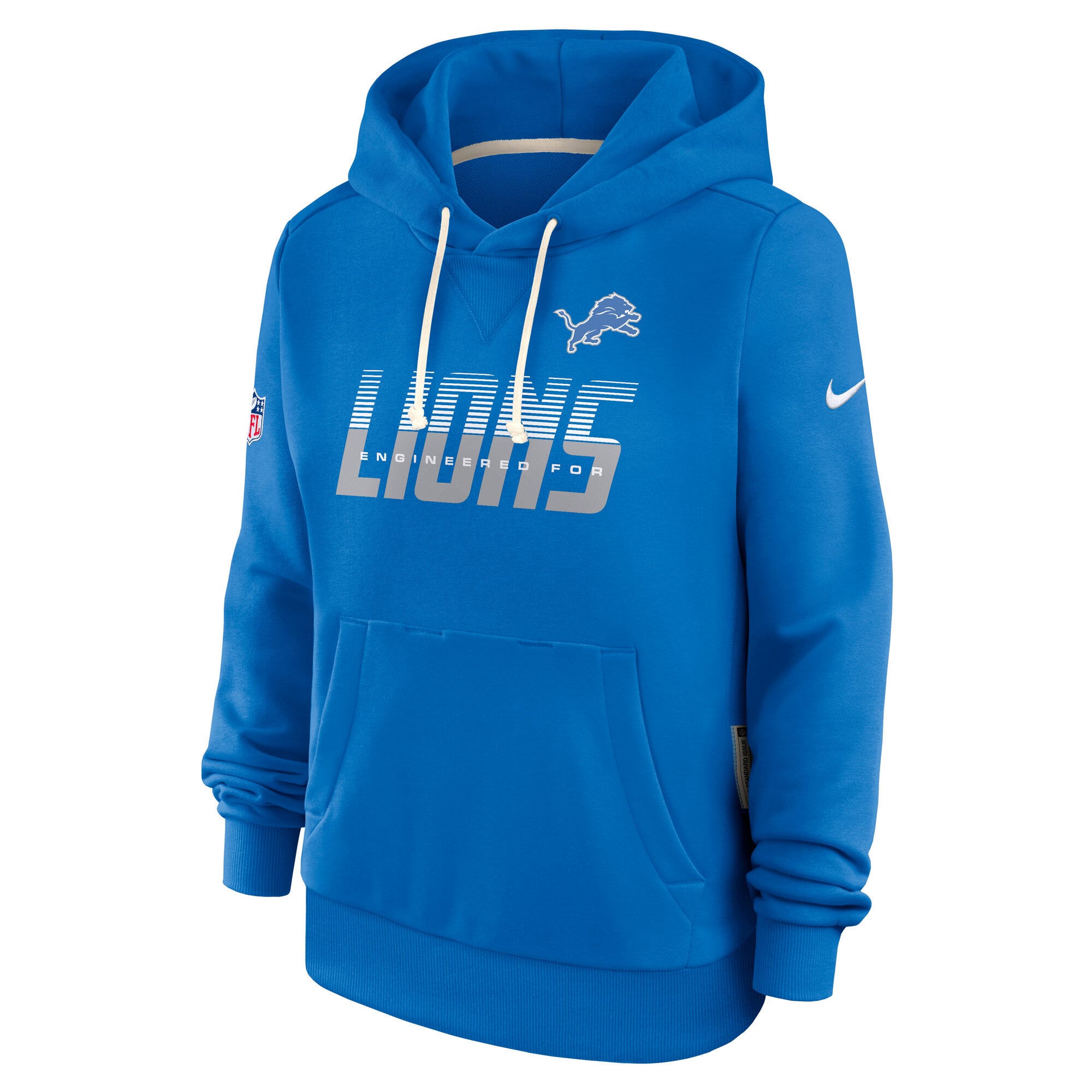 Sweat à capuche Nike Dri-FIT bleu Detroit Lions pour femme