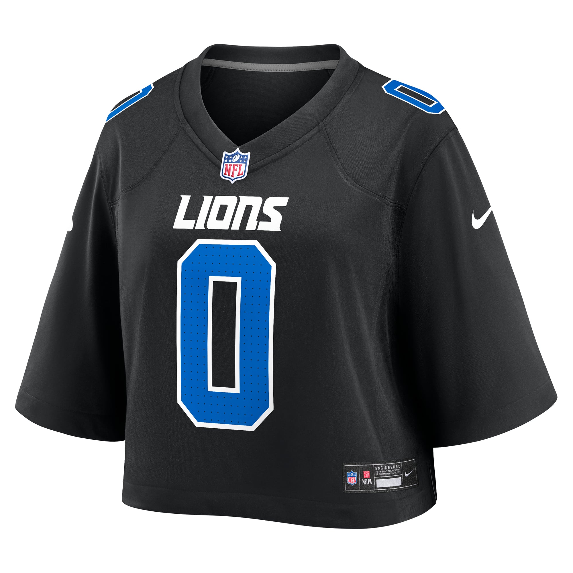 Maillot de match court Nike Jahmyr Gibbs noir Detroit Lions pour femme
