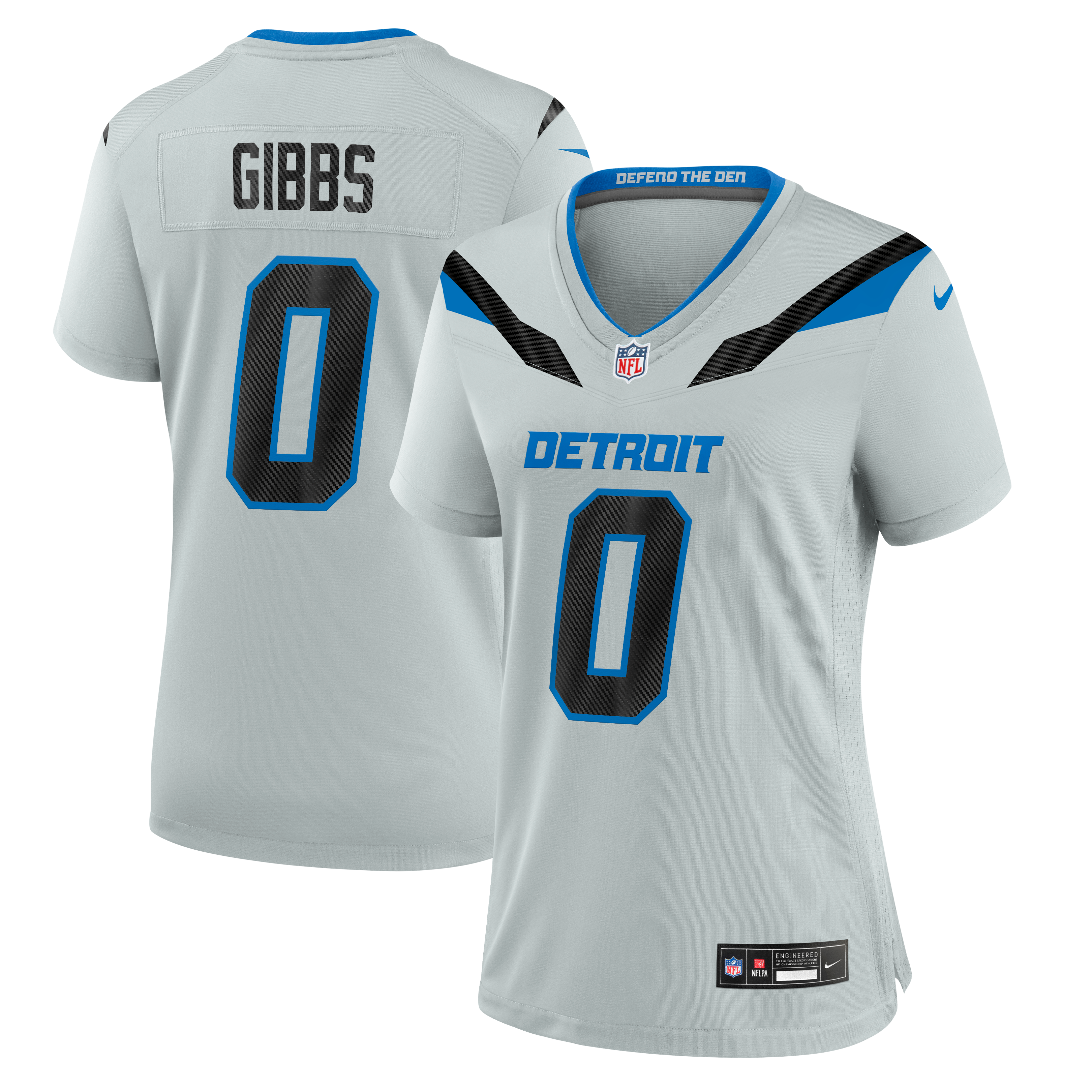 Women's Nike Jahmyr Gibbs Silver Detroit Lions 2026 Rivalries Collection Game Jersey