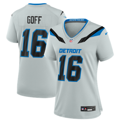 Maillot de match Jared Goff des Detroit Lions, collection Nike Rivalries 2026 pour femmes - Argent