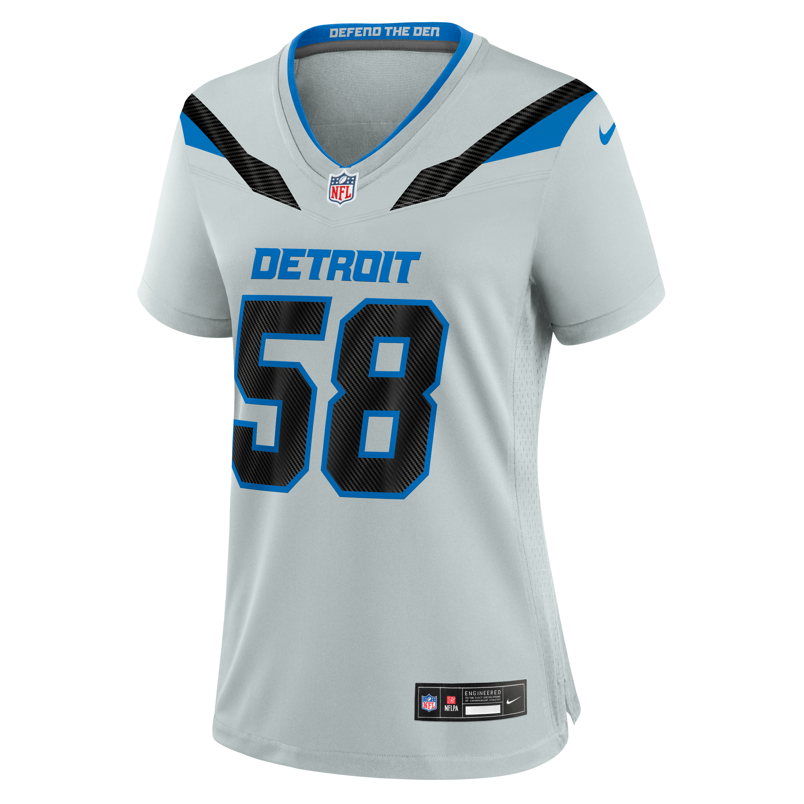 Women's Nike Penei Sewell Silver Detroit Lions 2026 Rivalries Collection Game Jersey