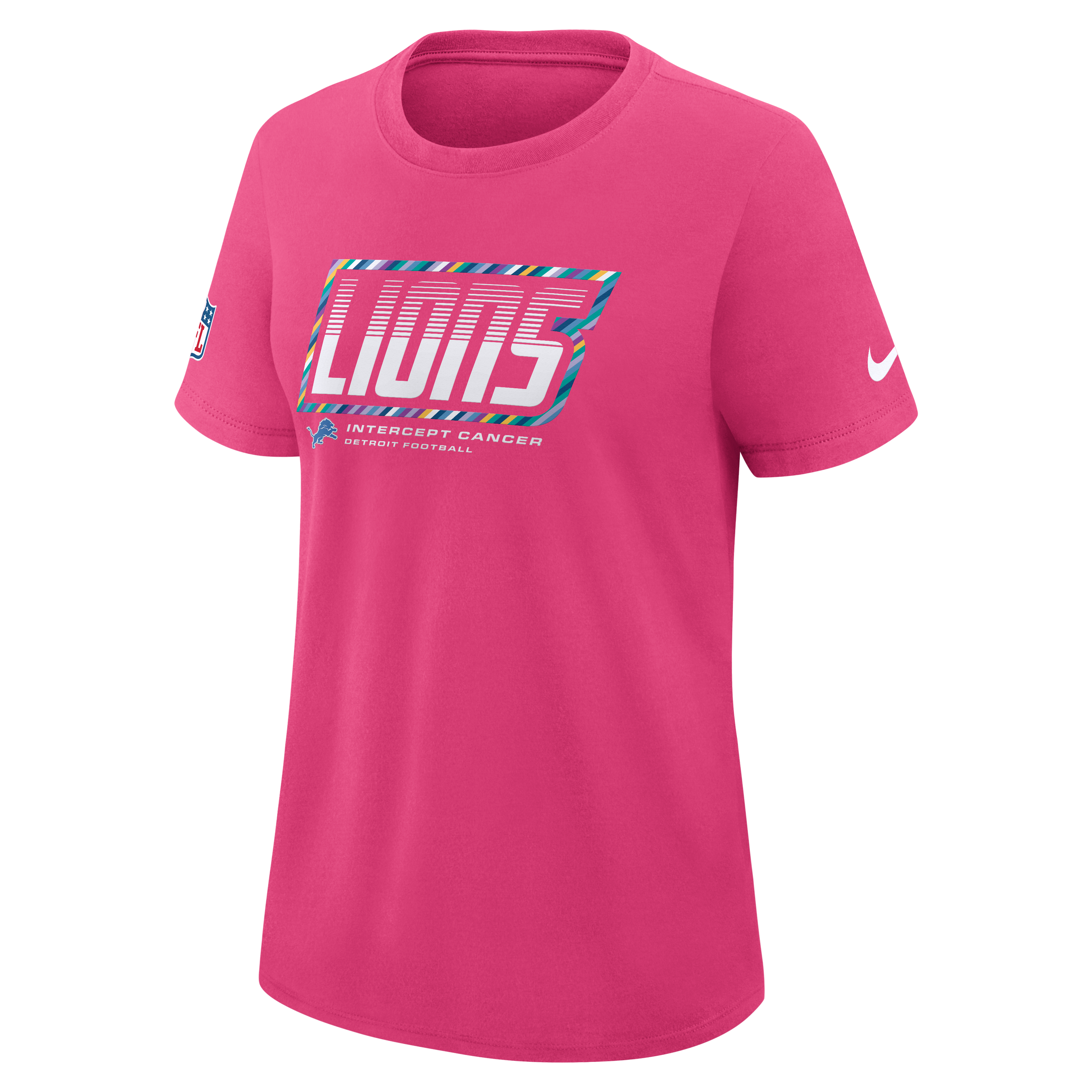 Women's Nike  Pink Detroit Lions 2026 NFL Crucial Catch Tri-Blend Dri-FIT T-Shirt