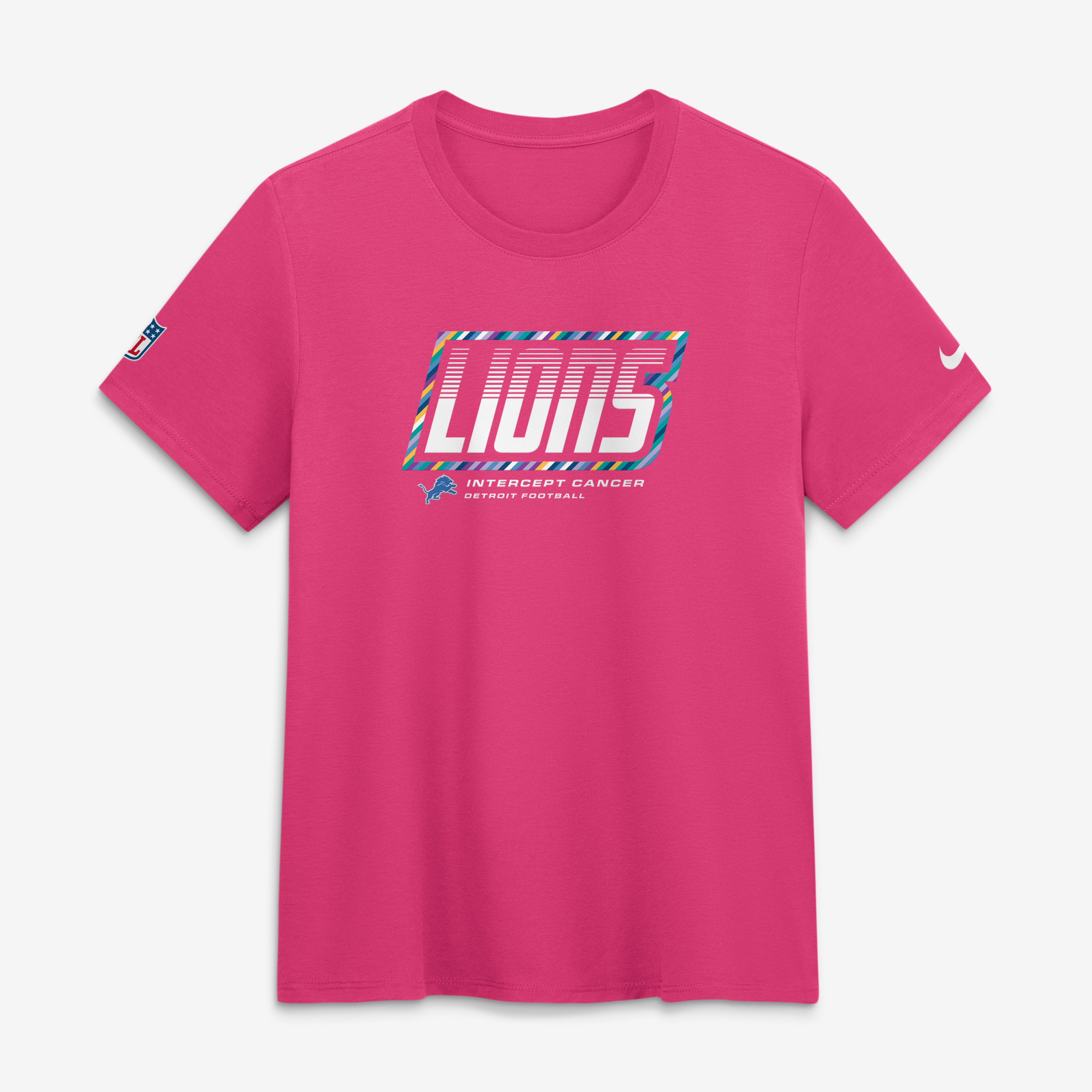 Women's Nike  Pink Detroit Lions 2026 NFL Crucial Catch Tri-Blend Dri-FIT T-Shirt