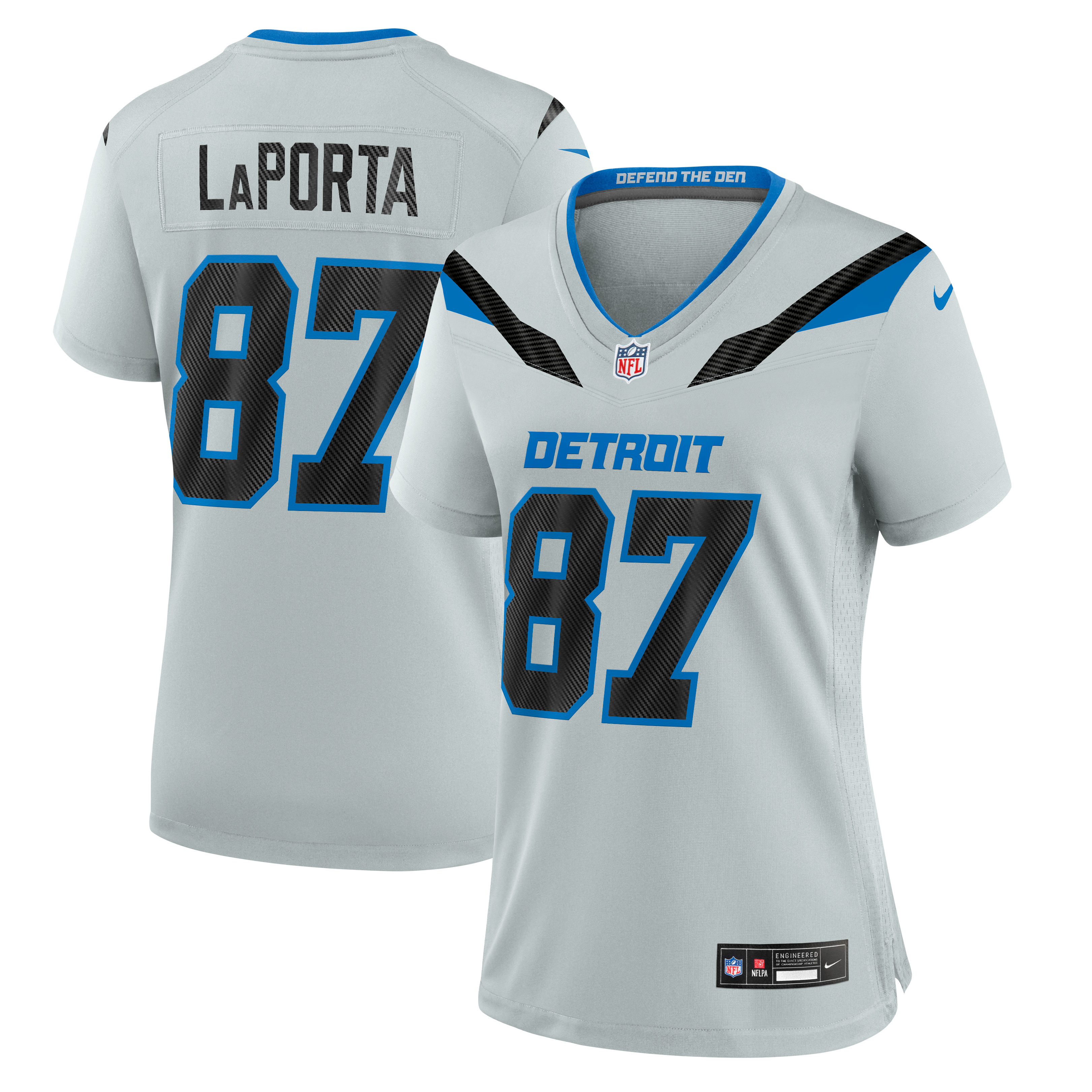 Women's Nike Sam LaPorta Silver Detroit Lions 2026 Rivalries Collection Game Jersey