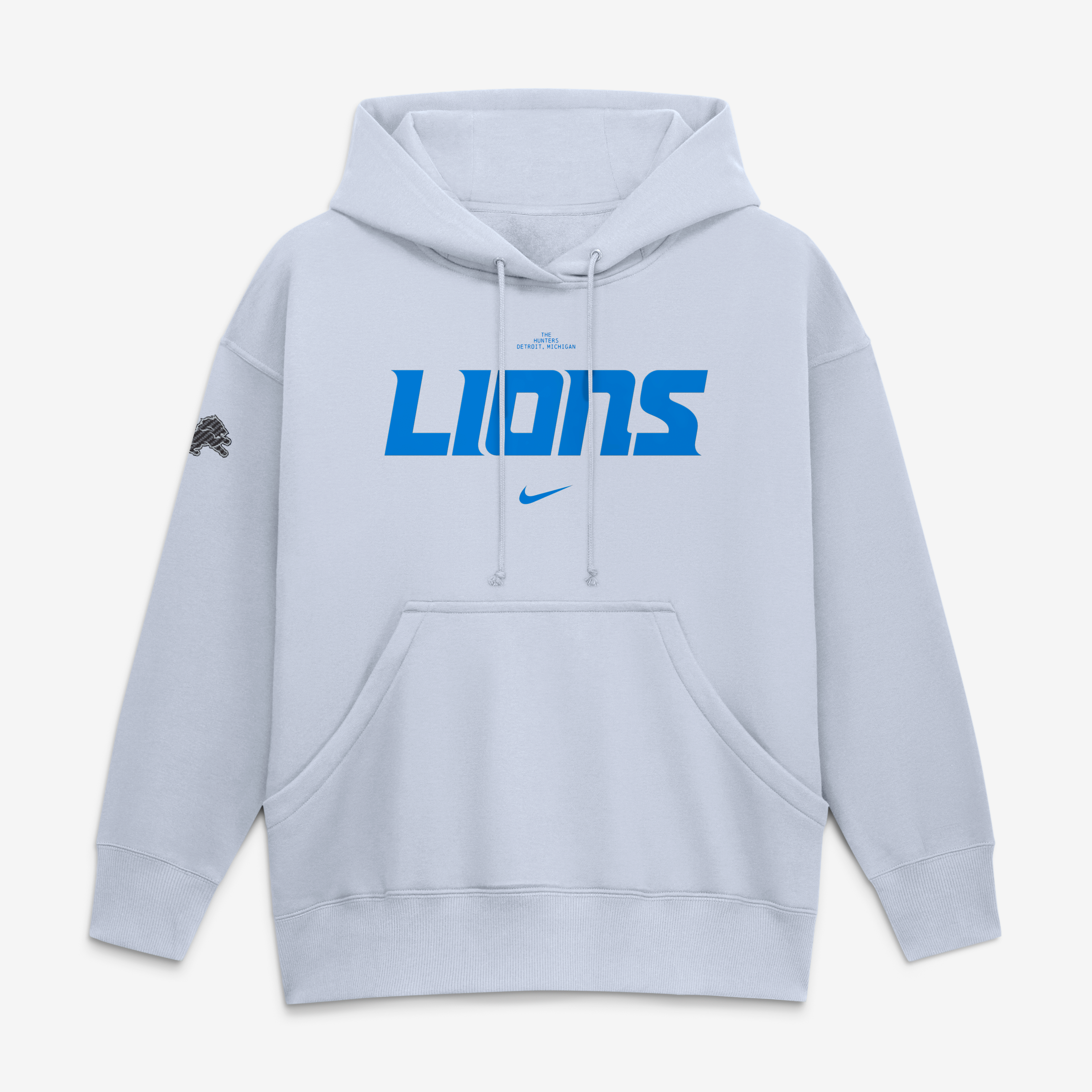 Women's Nike  Silver Detroit Lions 2026 Rivalries Collection Oversized Pullover Hoodie