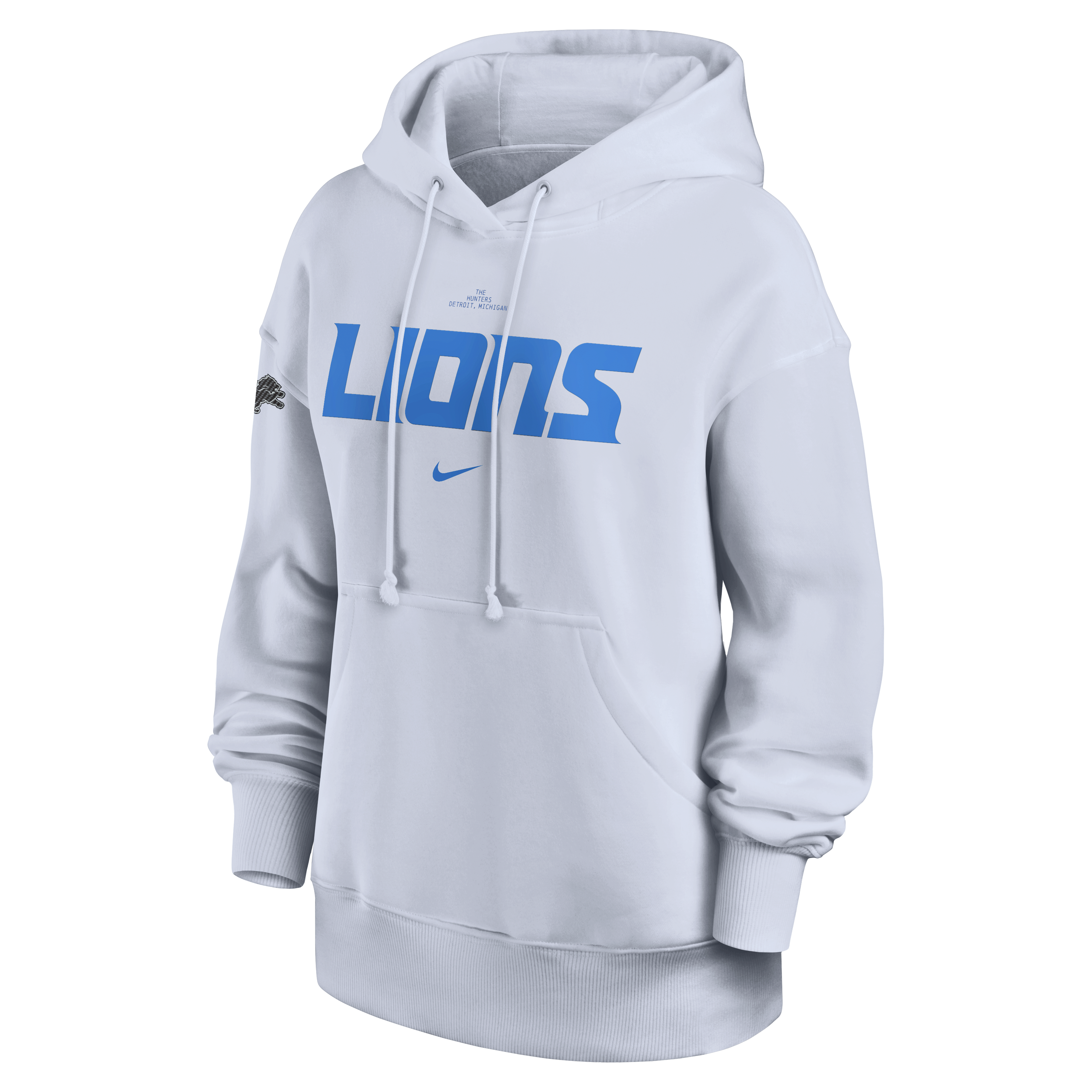 Women's Nike  Silver Detroit Lions 2026 Rivalries Collection Oversized Pullover Hoodie