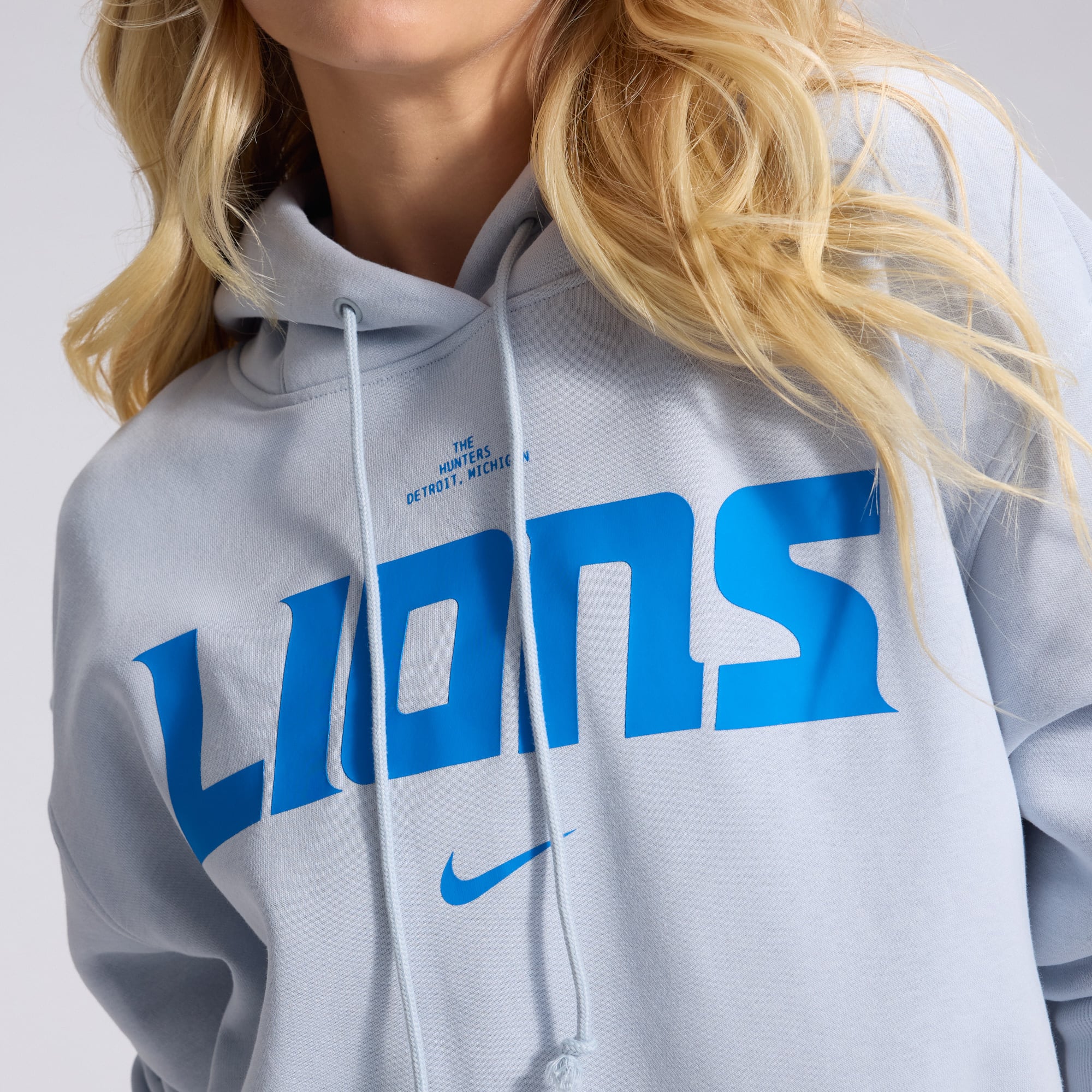 Women's Nike Silver Detroit Lions 2026 Rivalries Collection Oversized Pullover Hoodie