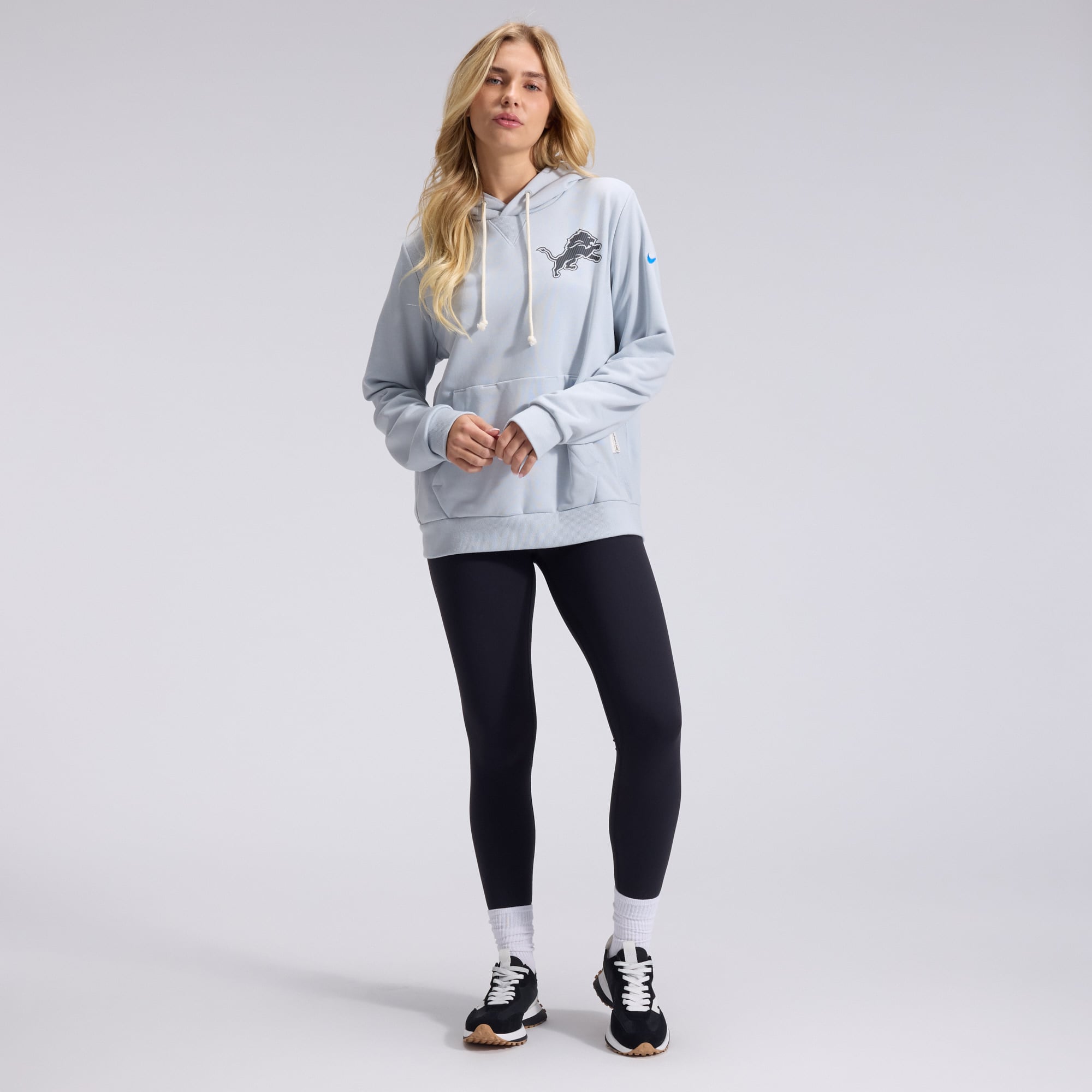 Women's Nike  Silver Detroit Lions 2026 Rivalries Collection Standard Issue Sideline Pullover Hoodie
