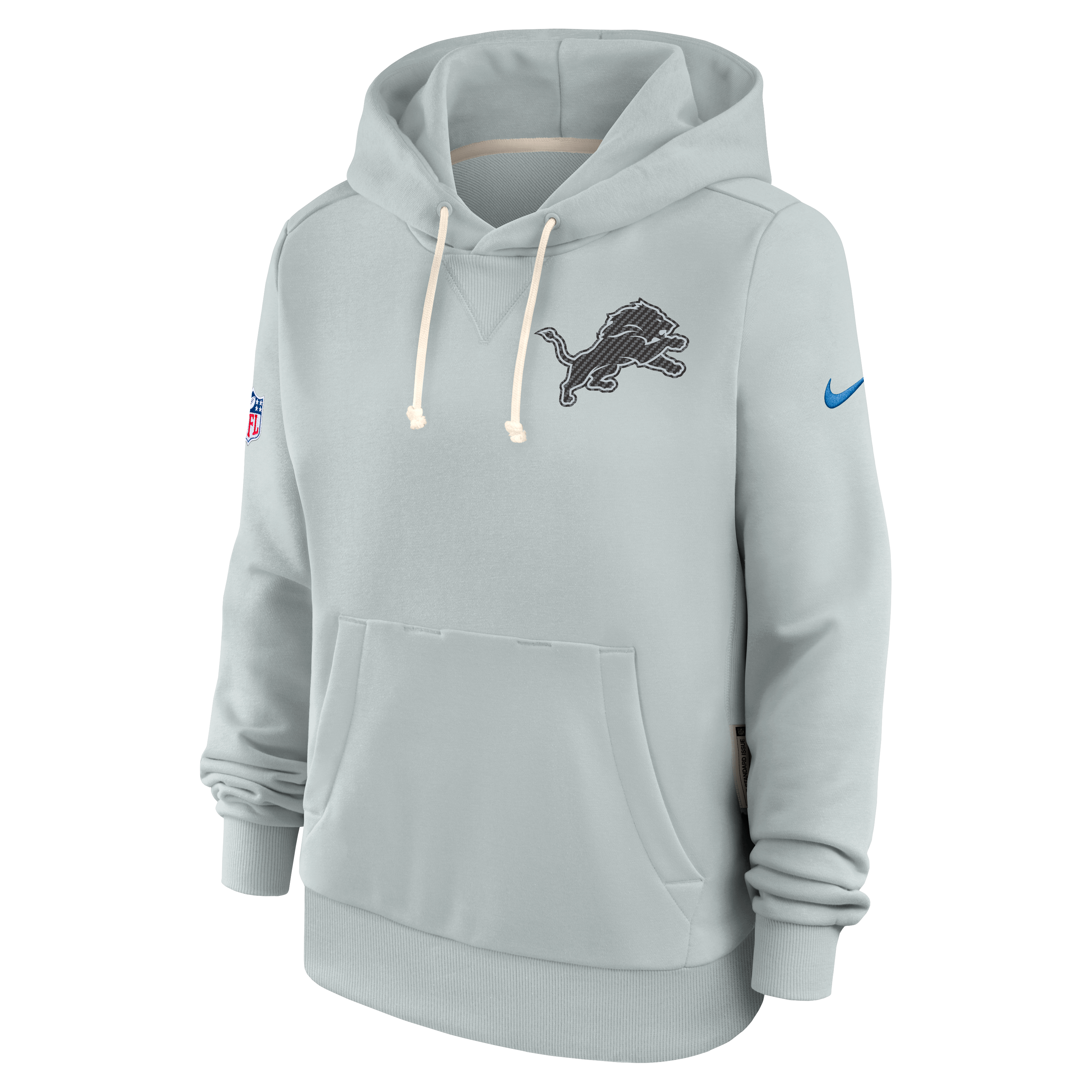 Women's Nike  Silver Detroit Lions 2026 Rivalries Collection Standard Issue Sideline Pullover Hoodie
