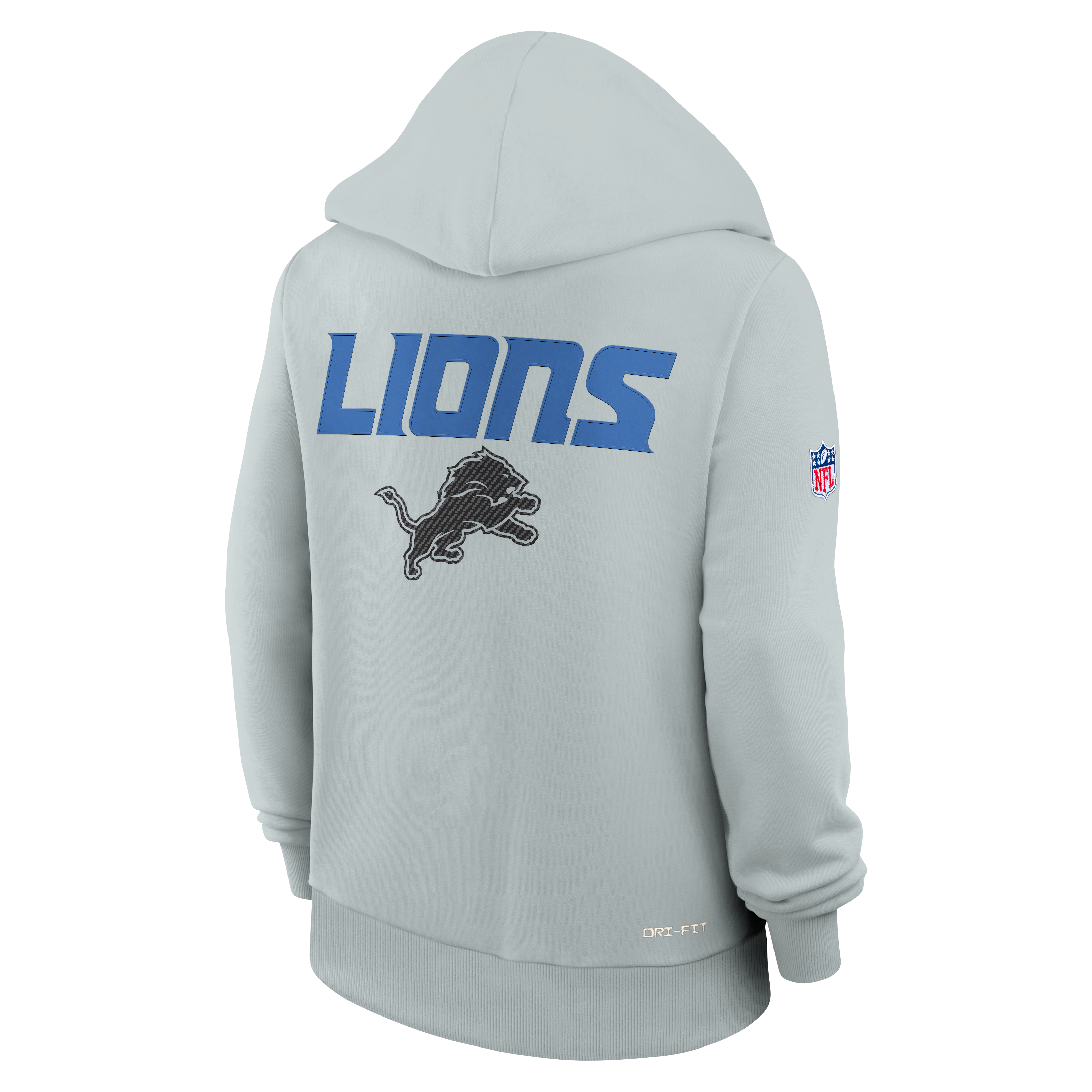 Women's Nike  Silver Detroit Lions 2026 Rivalries Collection Standard Issue Sideline Pullover Hoodie