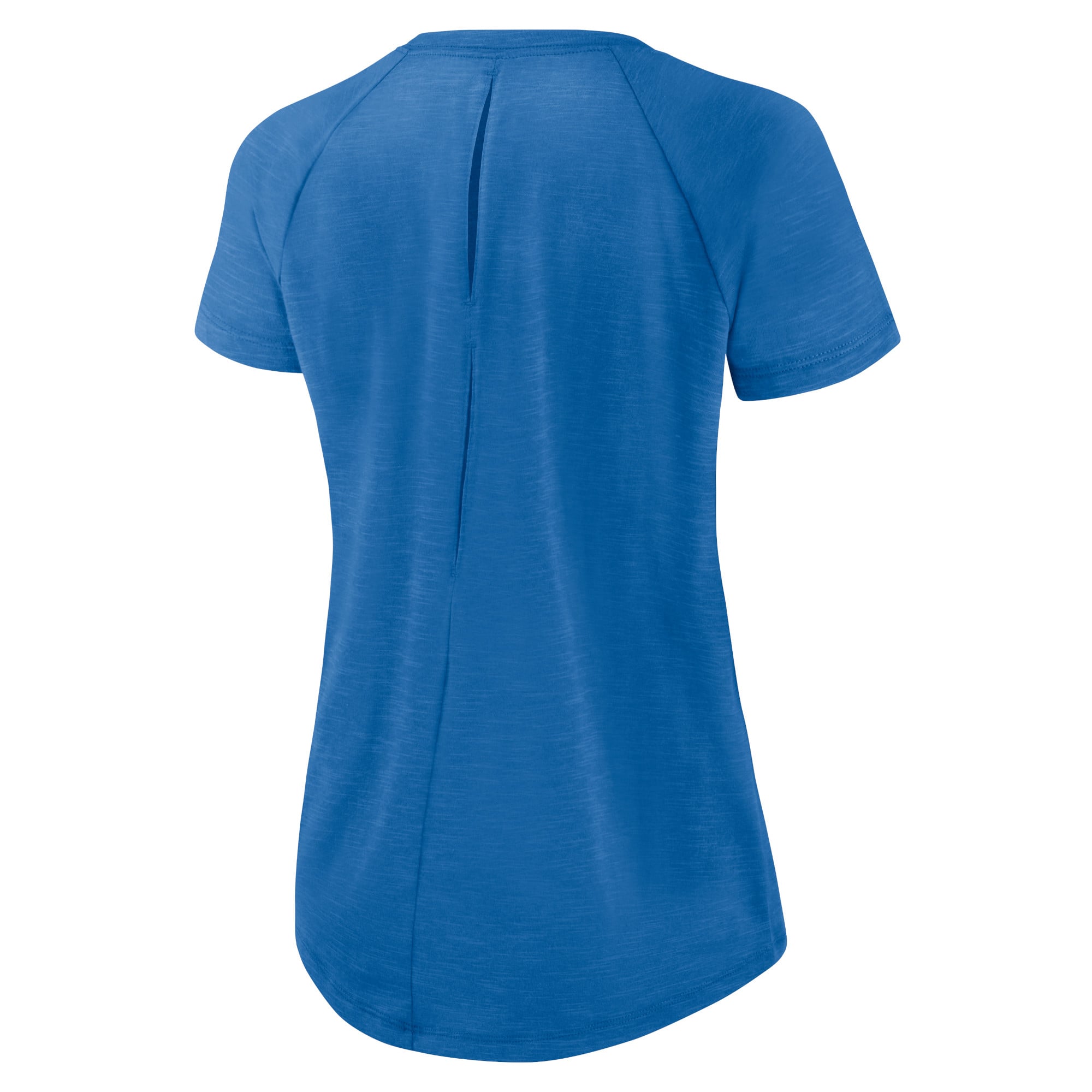 T-shirt raglan à découpe arrière Nike pour femmes, blanc/bleu chiné, Detroit Lions