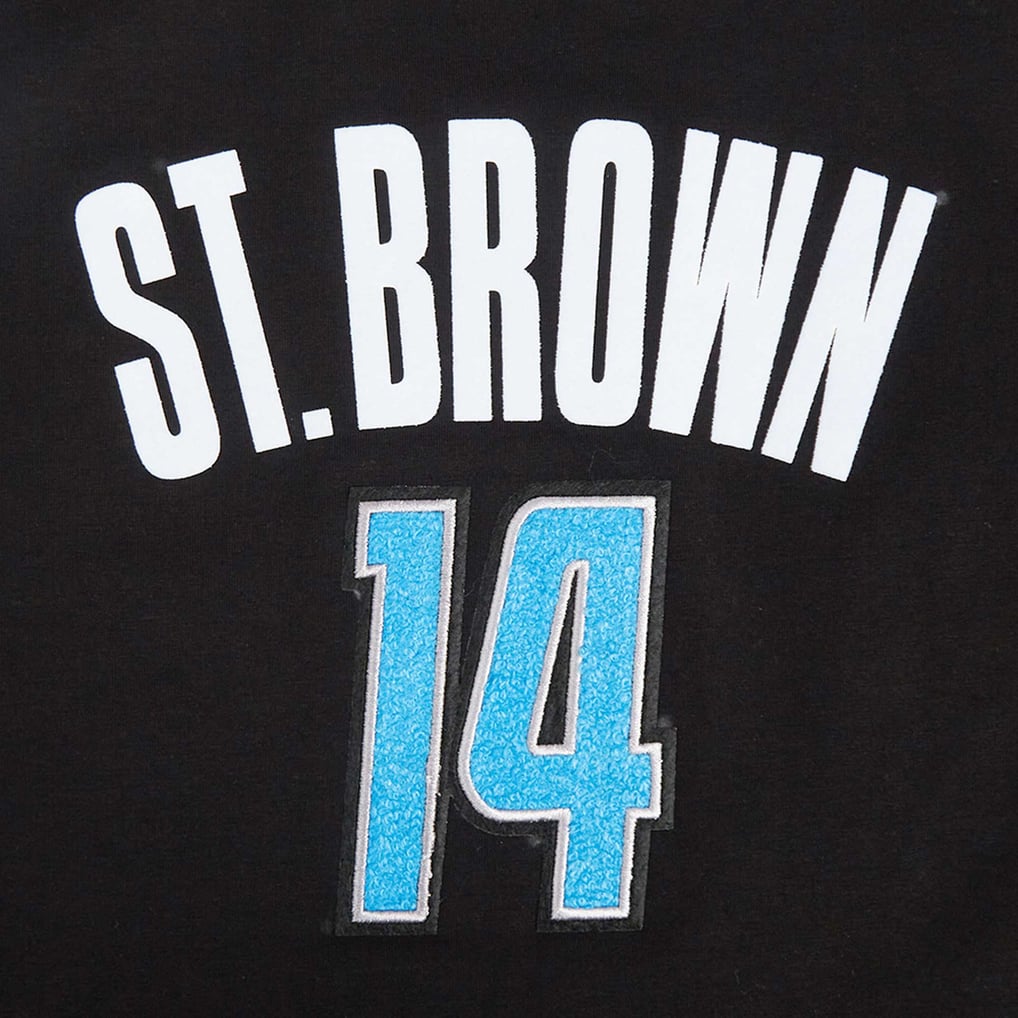 T-shirt court et boxy pour femme Amon-Ra St. Brown Detroit Lions Pro Standard avec nom et numéro de joueur - Noir