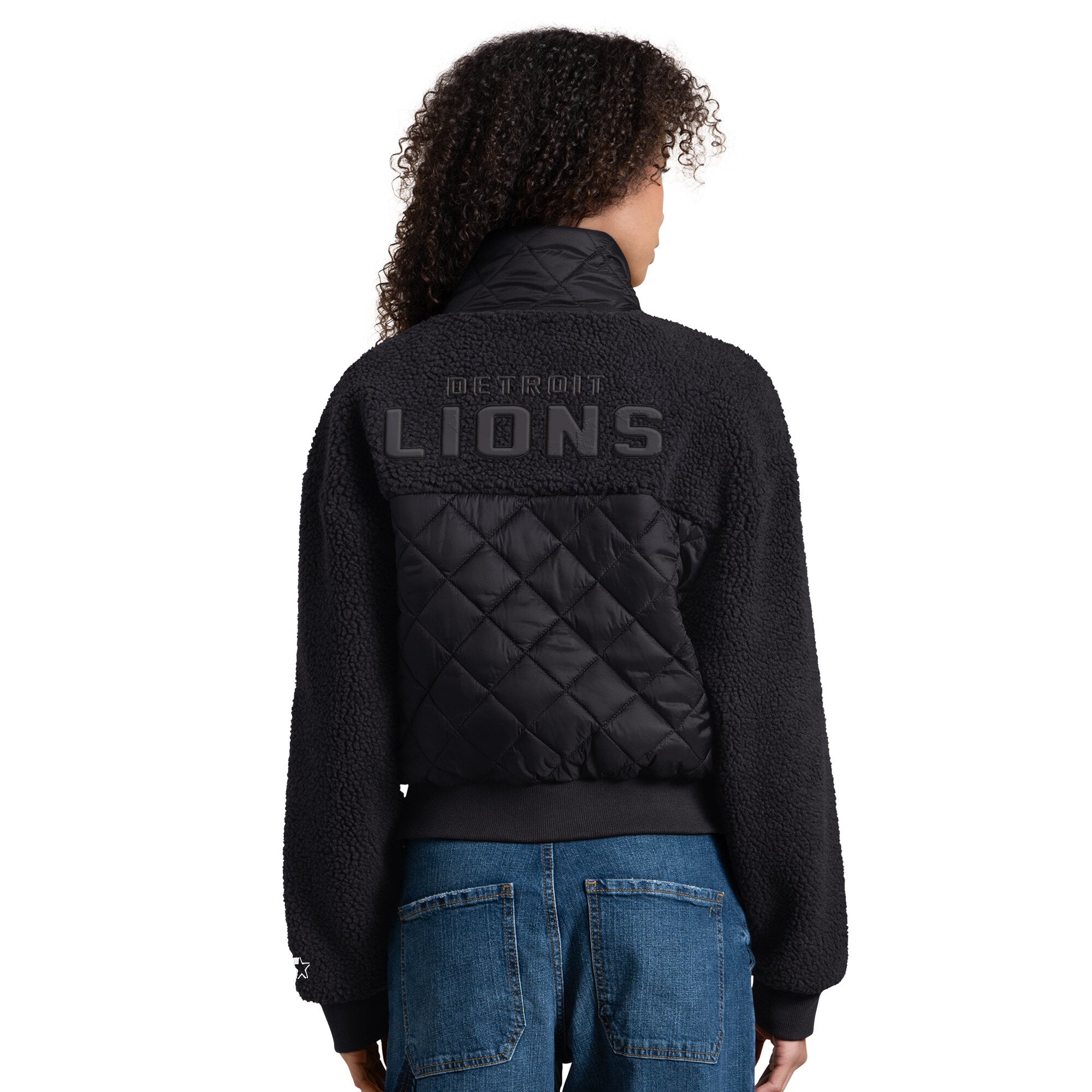 Veste zippée intégrale en sherpa Detroit Lions Journeyman noire Starter pour femme