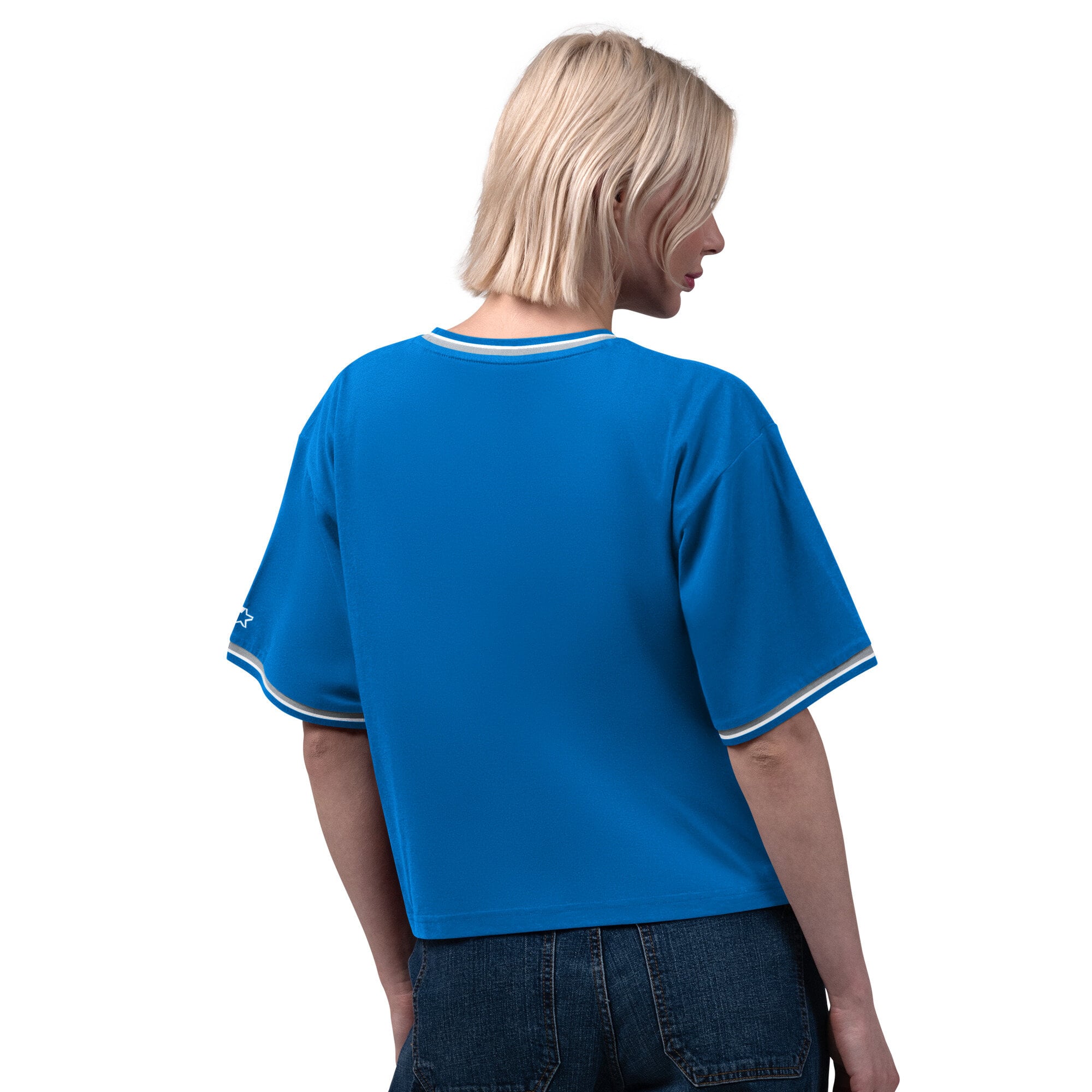 T-shirt court Ace des Lions de Détroit Starter Blue pour femmes