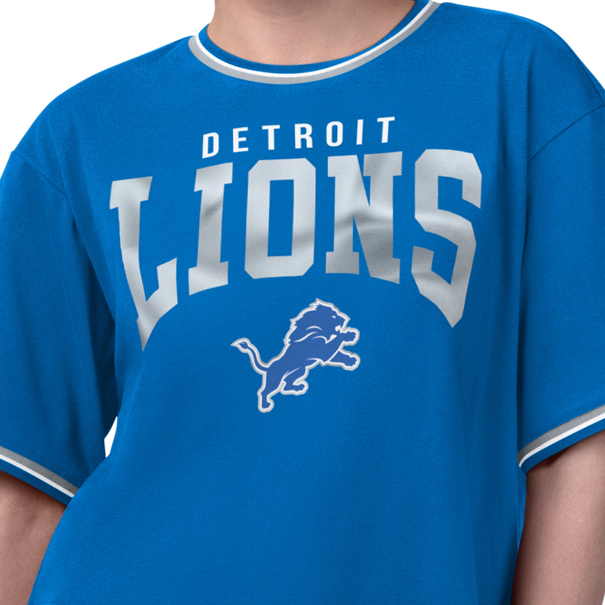 T-shirt court Ace des Lions de Détroit Starter Blue pour femmes