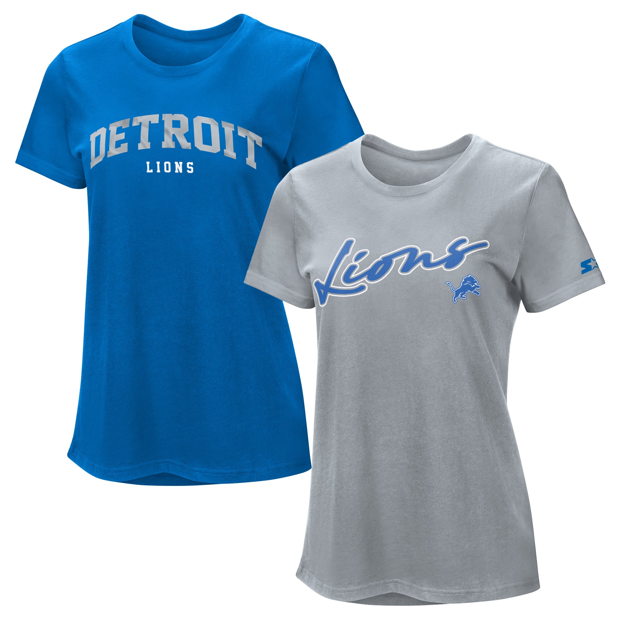 Ensemble de t-shirts Detroit Lions bleu/argent pour femmes