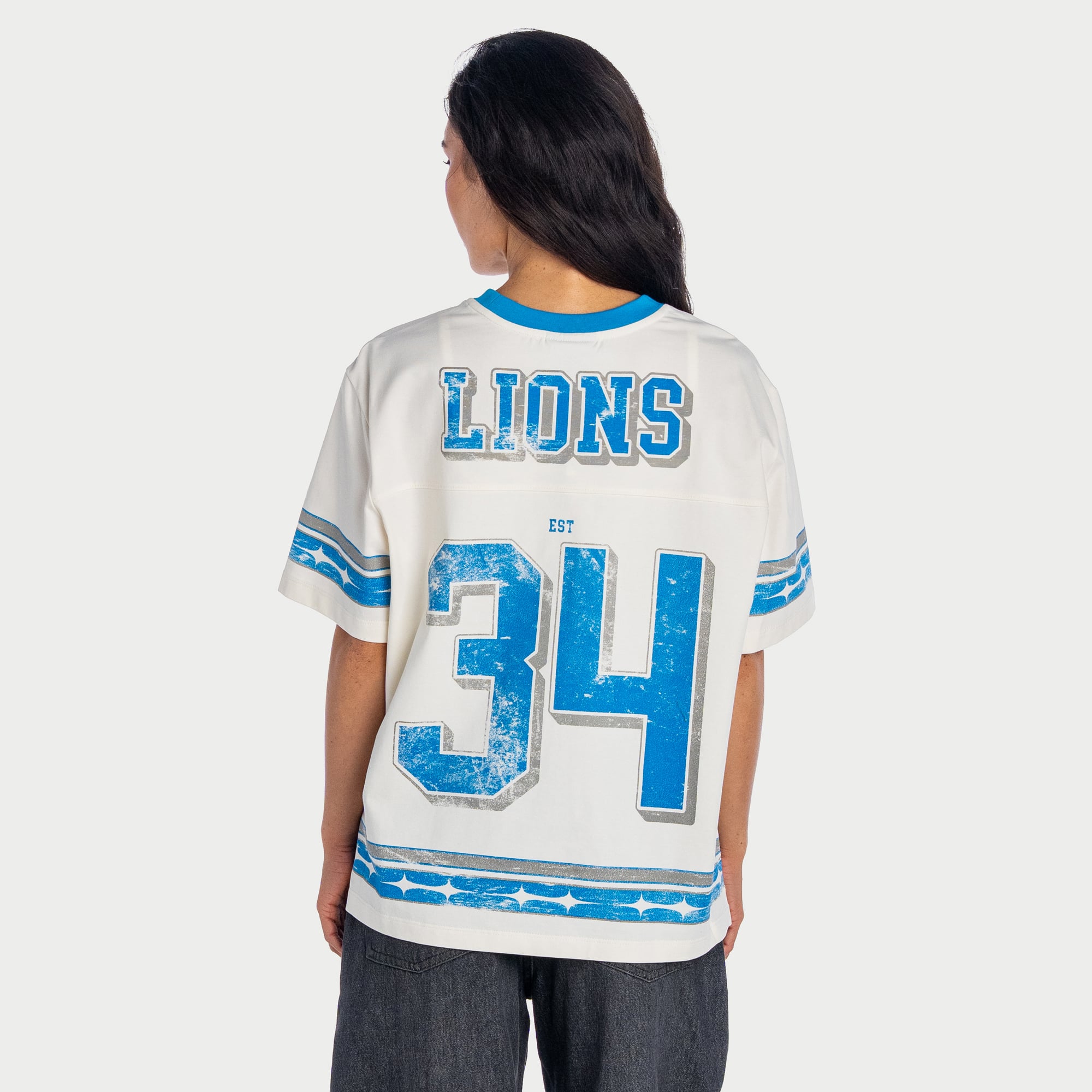 T-shirt boyfriend oversize crème Detroit Lions pour femme de la marque The Wild Collective