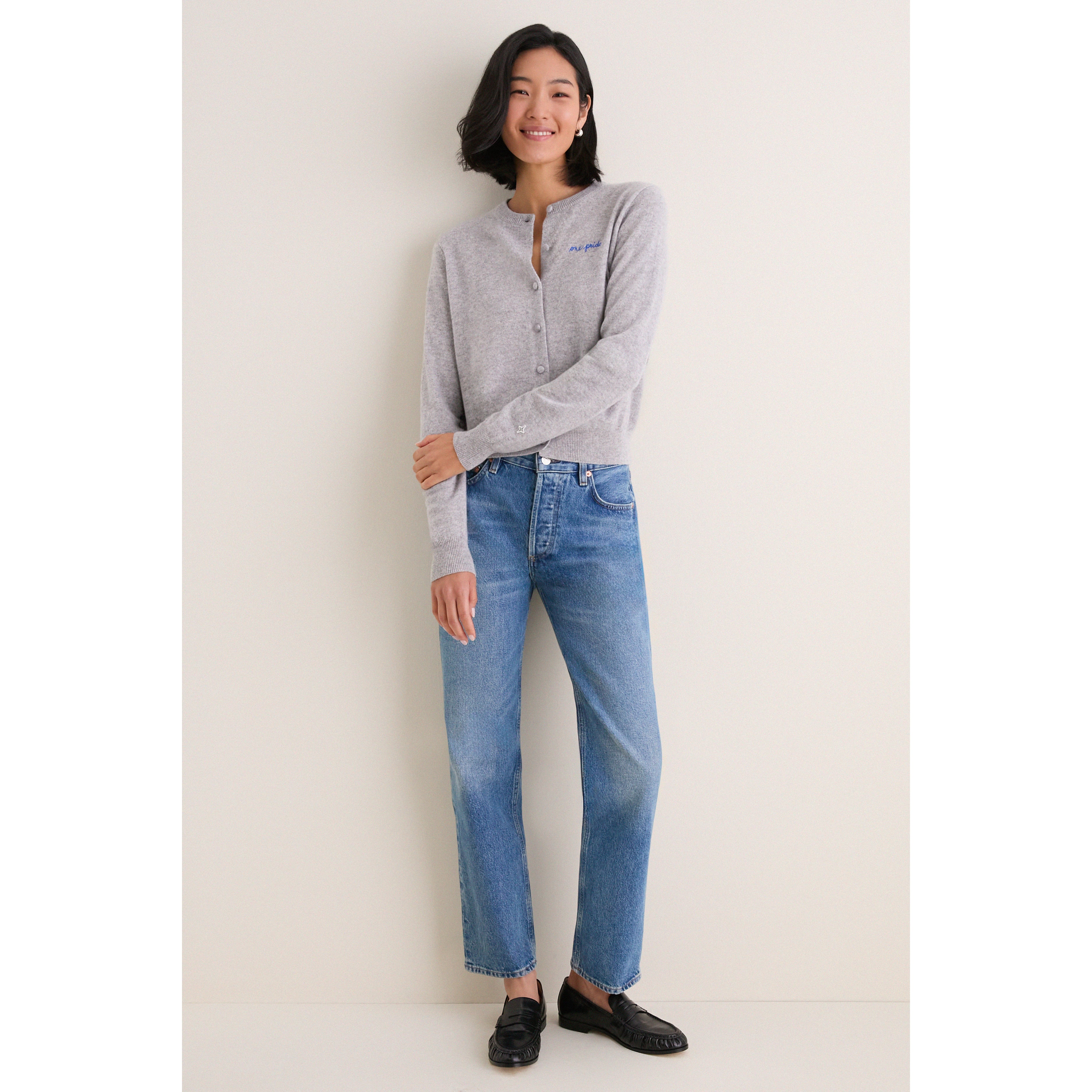 Gilet en cachemire gris à boutons pour femme, modèle Detroit Lions de Tuckernuck