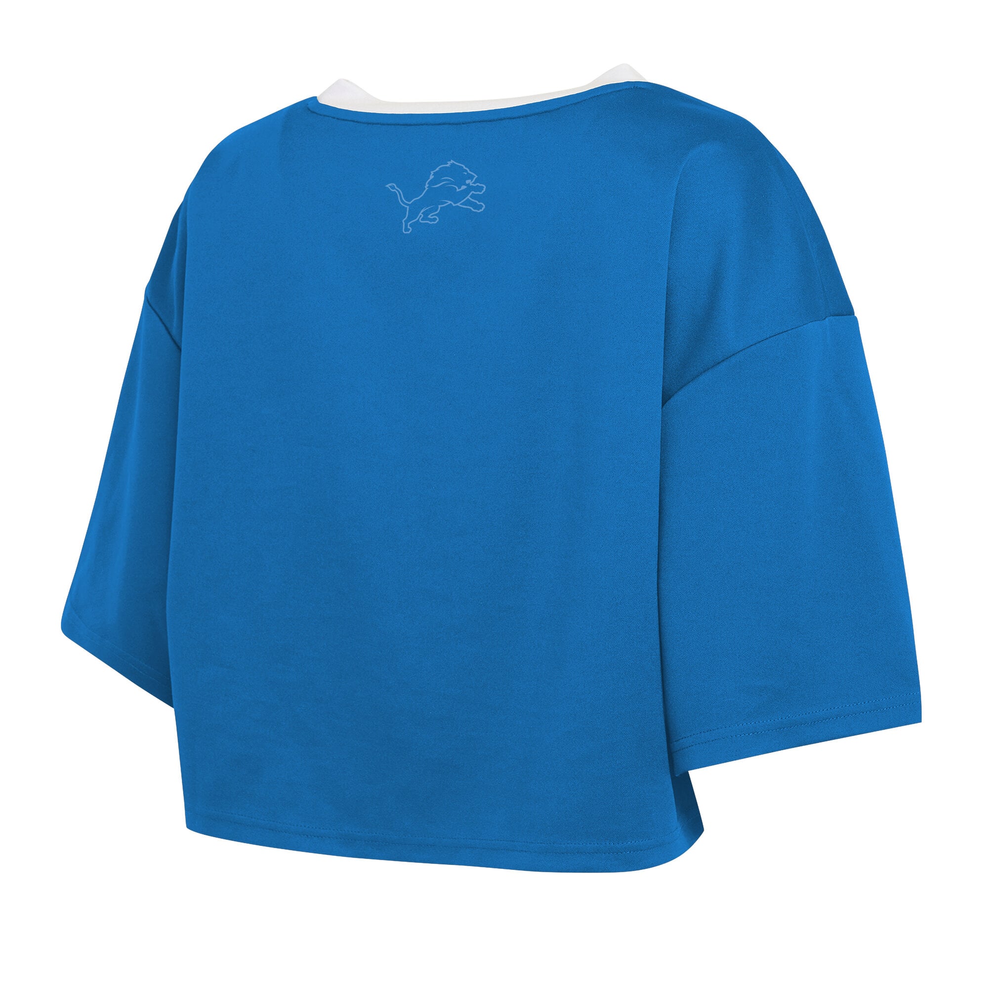 Women's WEAR by Erin Andrews  Blue Detroit Lions Cropped V-Neck Jersey T-Shirt
