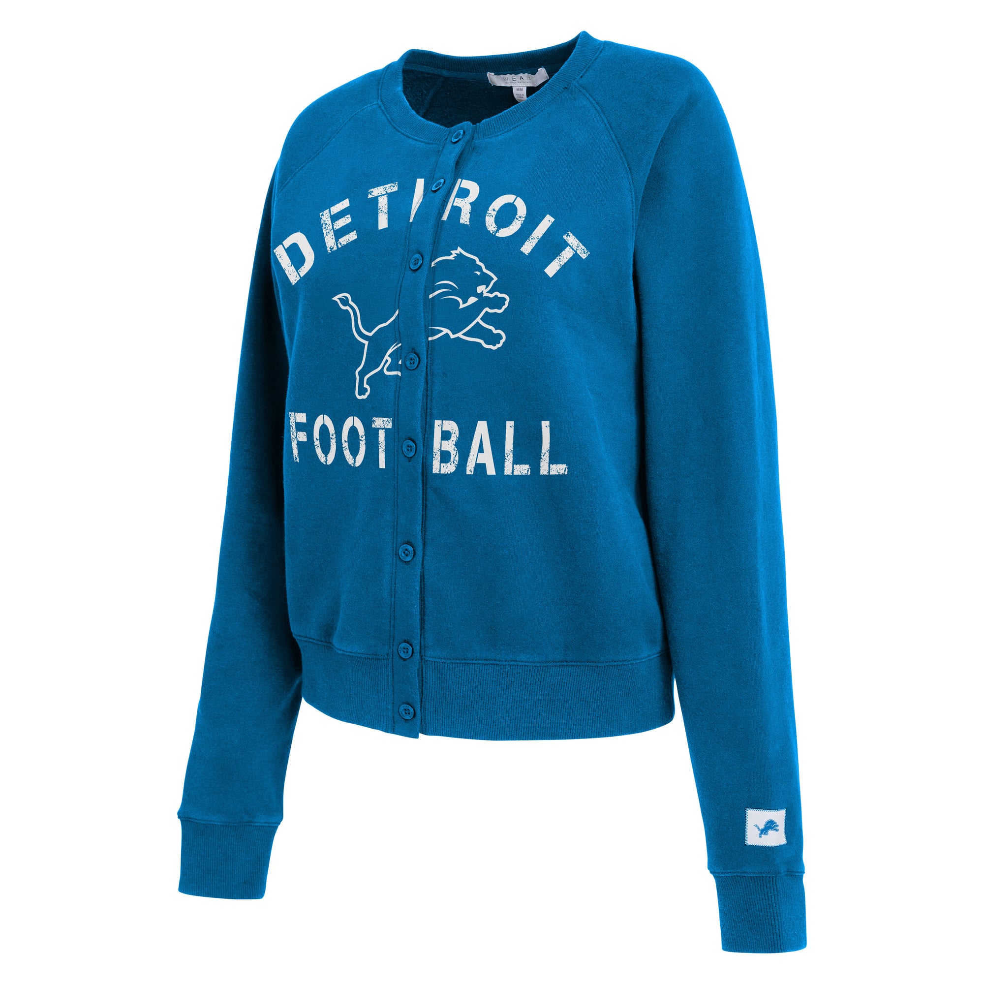 Gilet cardigan bleu chiné Detroit Lions pour femme de la marque WEAR by Erin Andrews