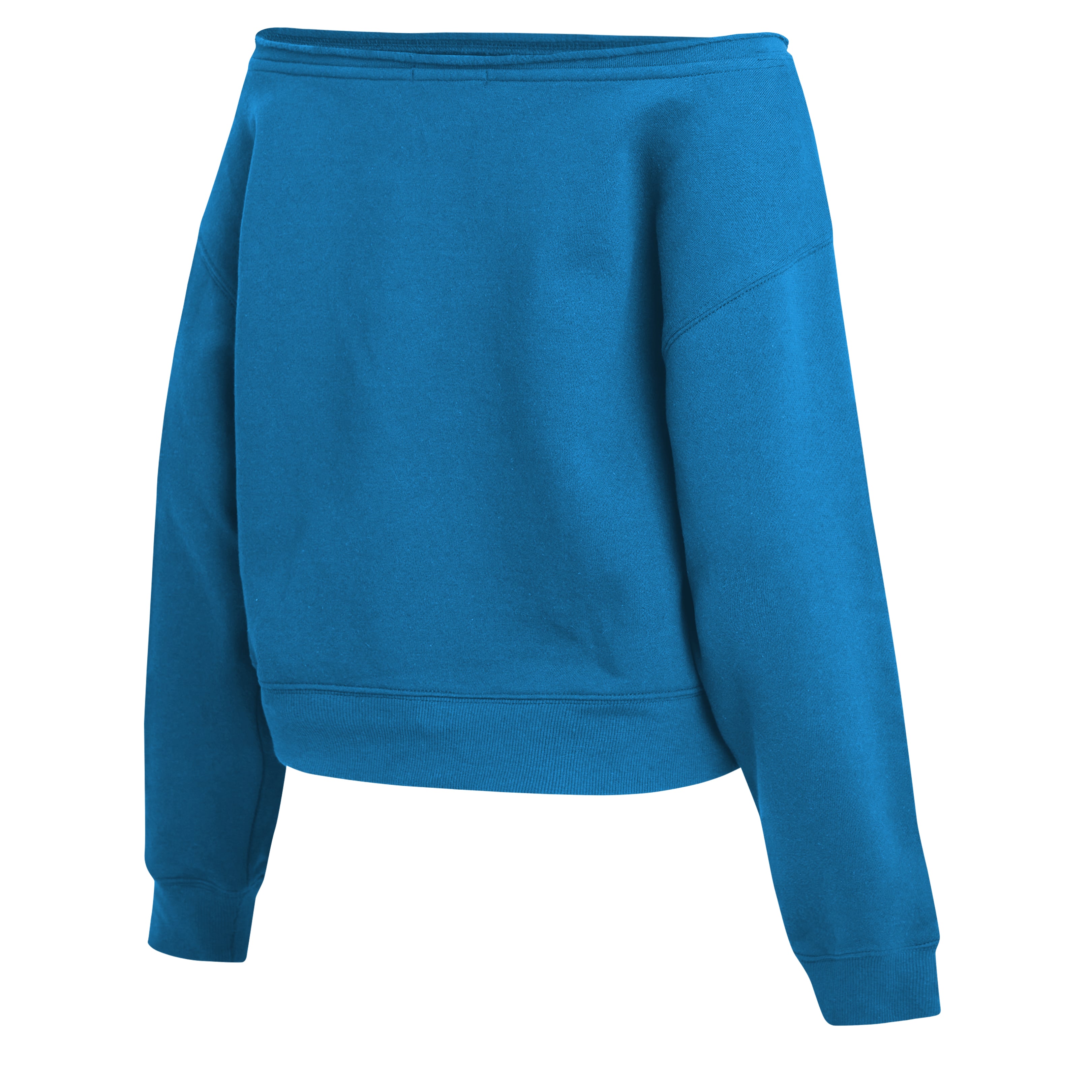 Women's WEAR by Erin Andrews Blue Detroit Lions Off-the-Shoulder Sweatshirt
