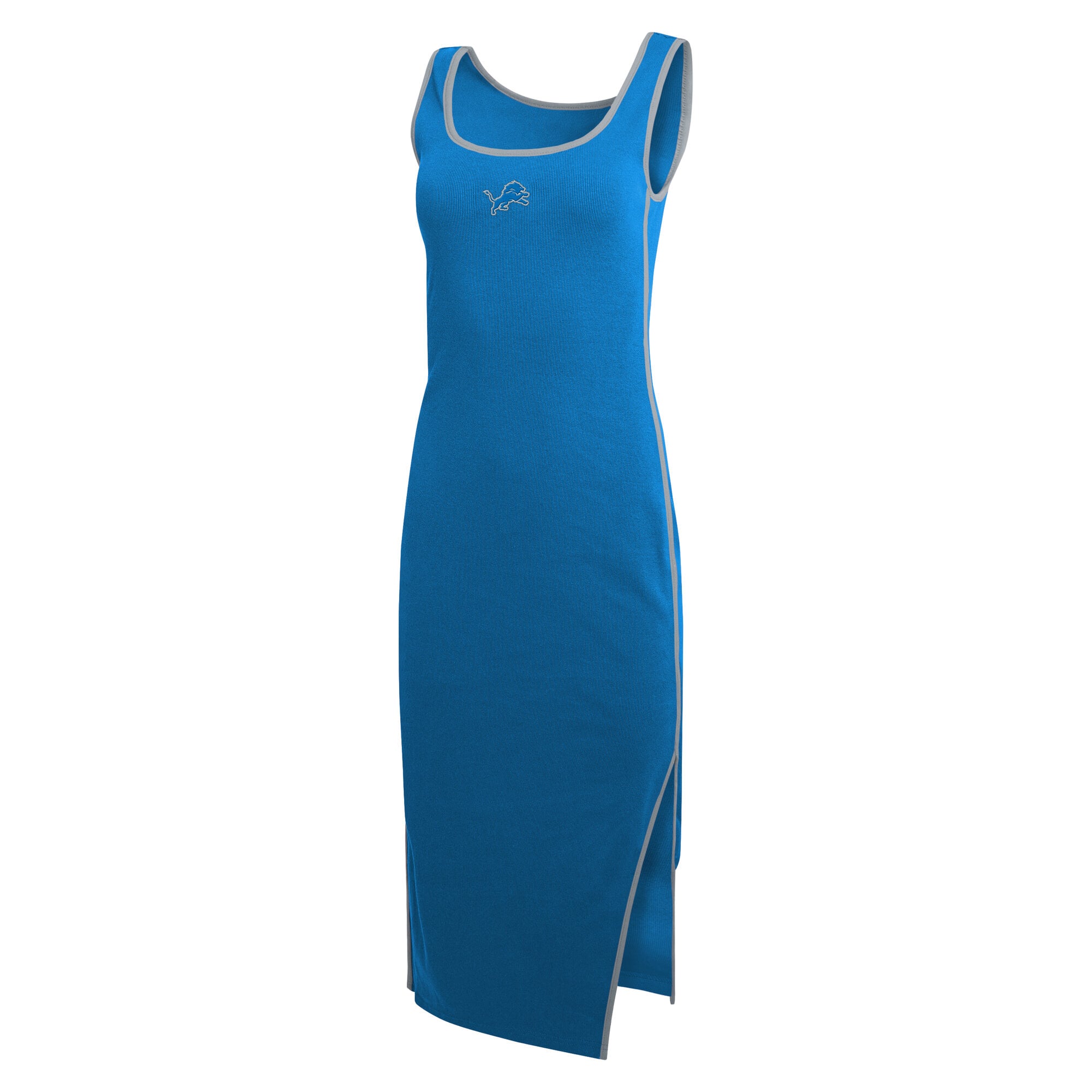 Women's WEAR by Erin Andrews Blue Detroit Lions Ribbed Tank Dress