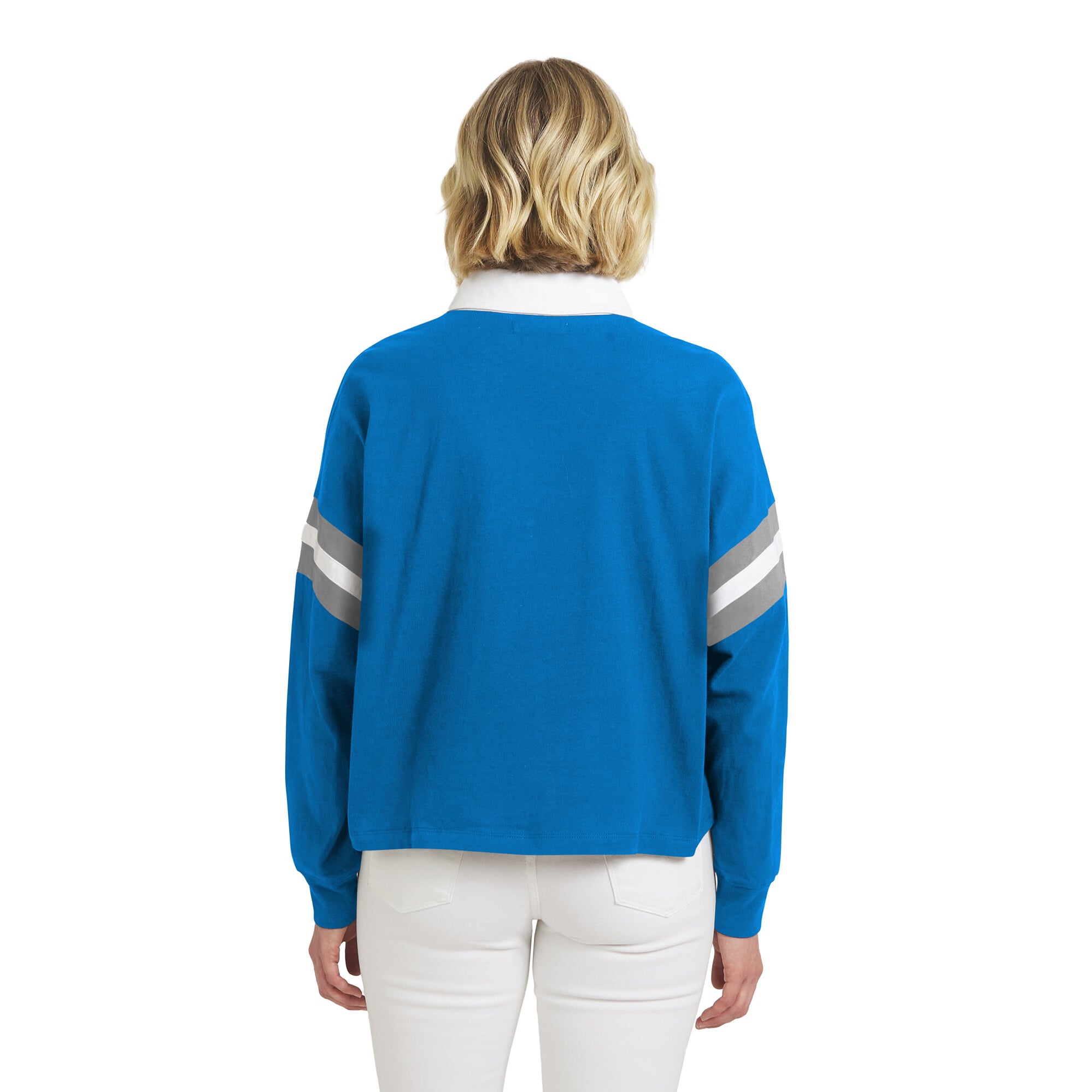 Women's WEAR by Erin Andrews  Blue Detroit Lions Rugby Long Sleeve T-Shirt