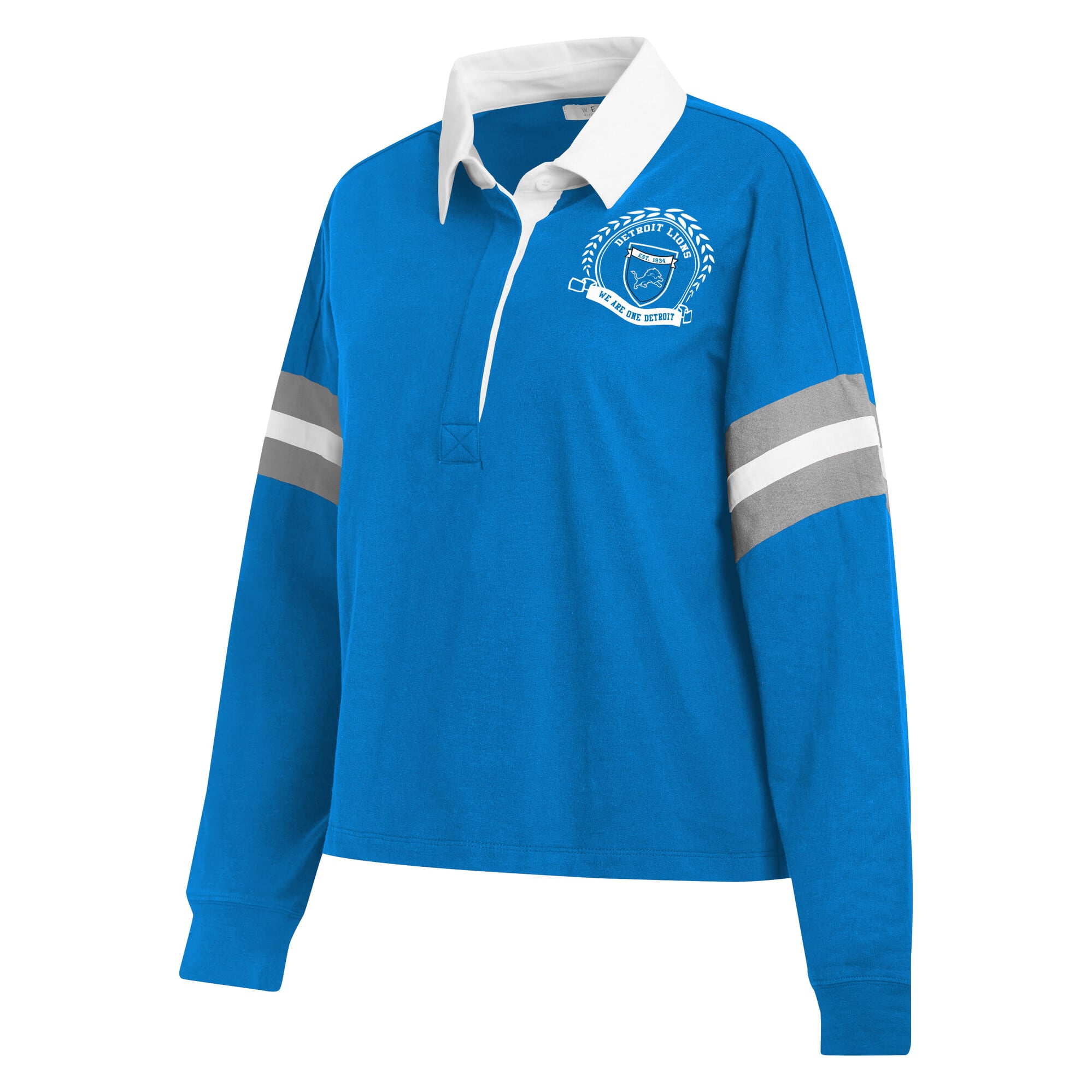 Women's WEAR by Erin Andrews  Blue Detroit Lions Rugby Long Sleeve T-Shirt