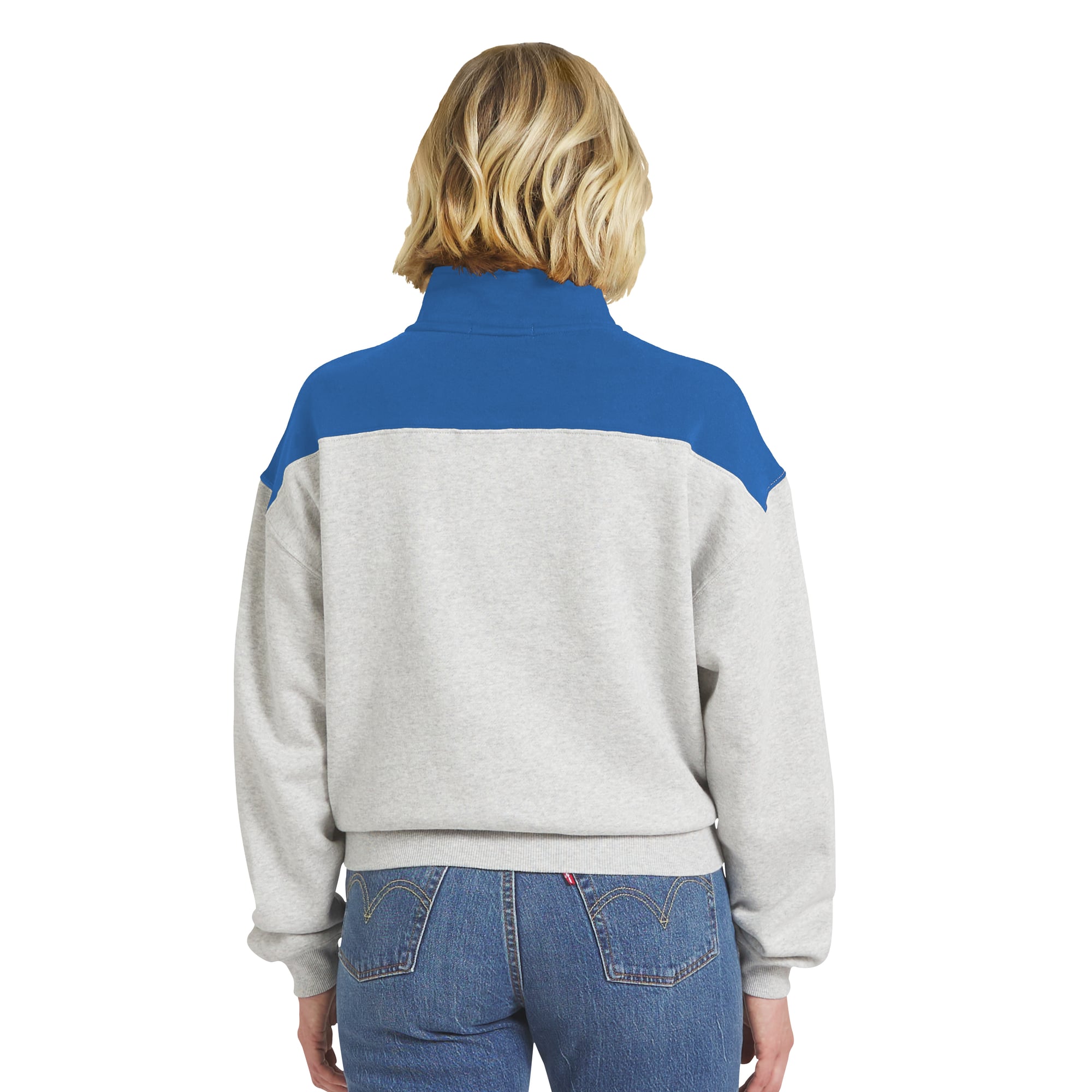 Pull à demi-zip Detroit Lions gris chiné pour femme de la marque WEAR by Erin Andrews