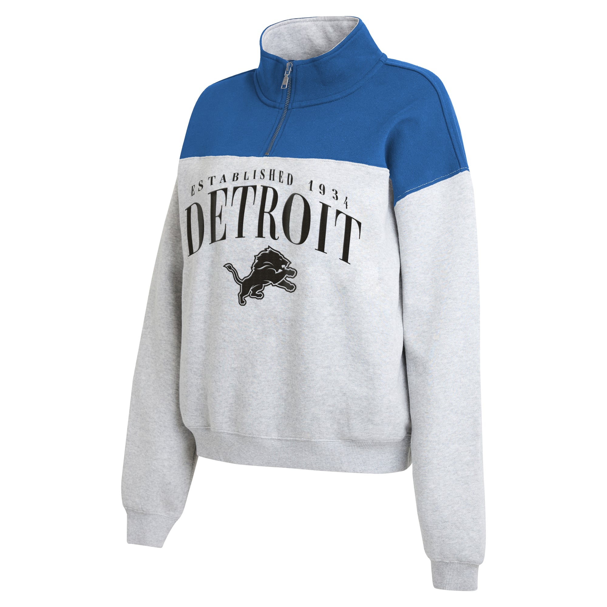 Pull à demi-zip Detroit Lions gris chiné pour femme de la marque WEAR by Erin Andrews