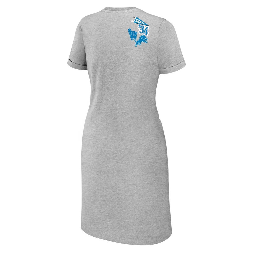 lions jersey dress Women's WEAR by Erin Andrews Heather Gray Detroit Knotted T-Shirt Football