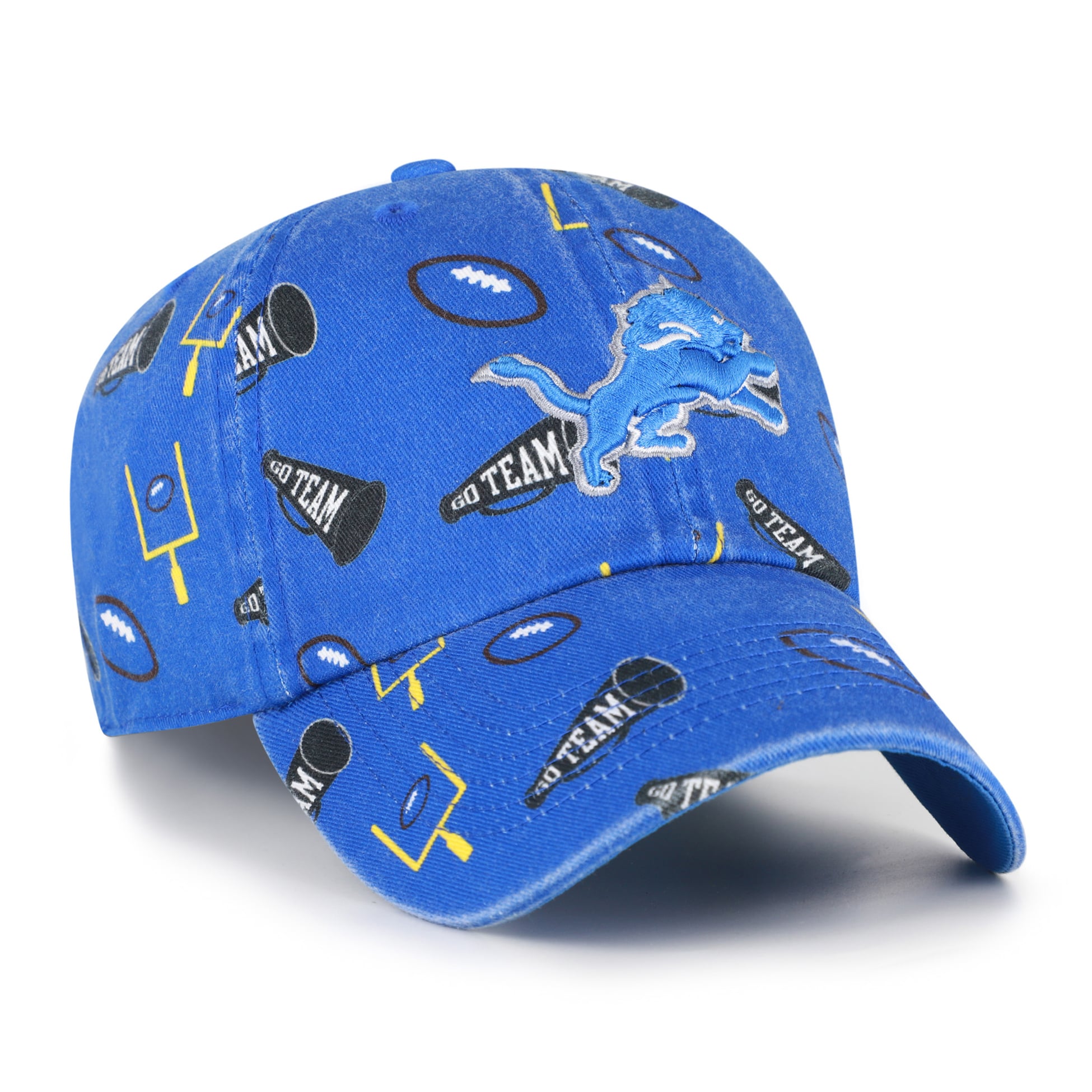 Youth '47 Blue Detroit Lions Stomping Ground Clean Up Adjustable Hat