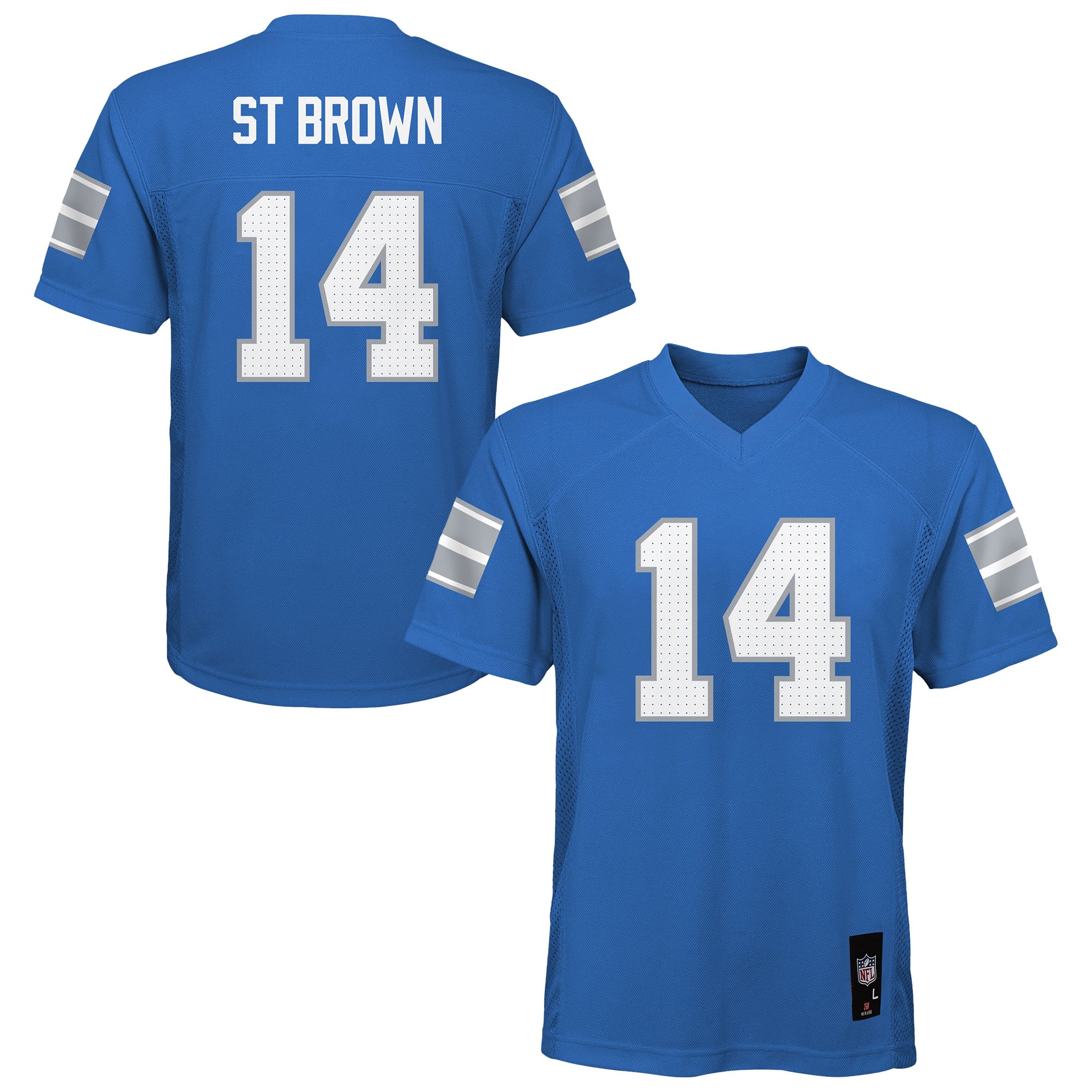Youth Amon-Ra St. Brown Blue Detroit Lions Replica Jersey