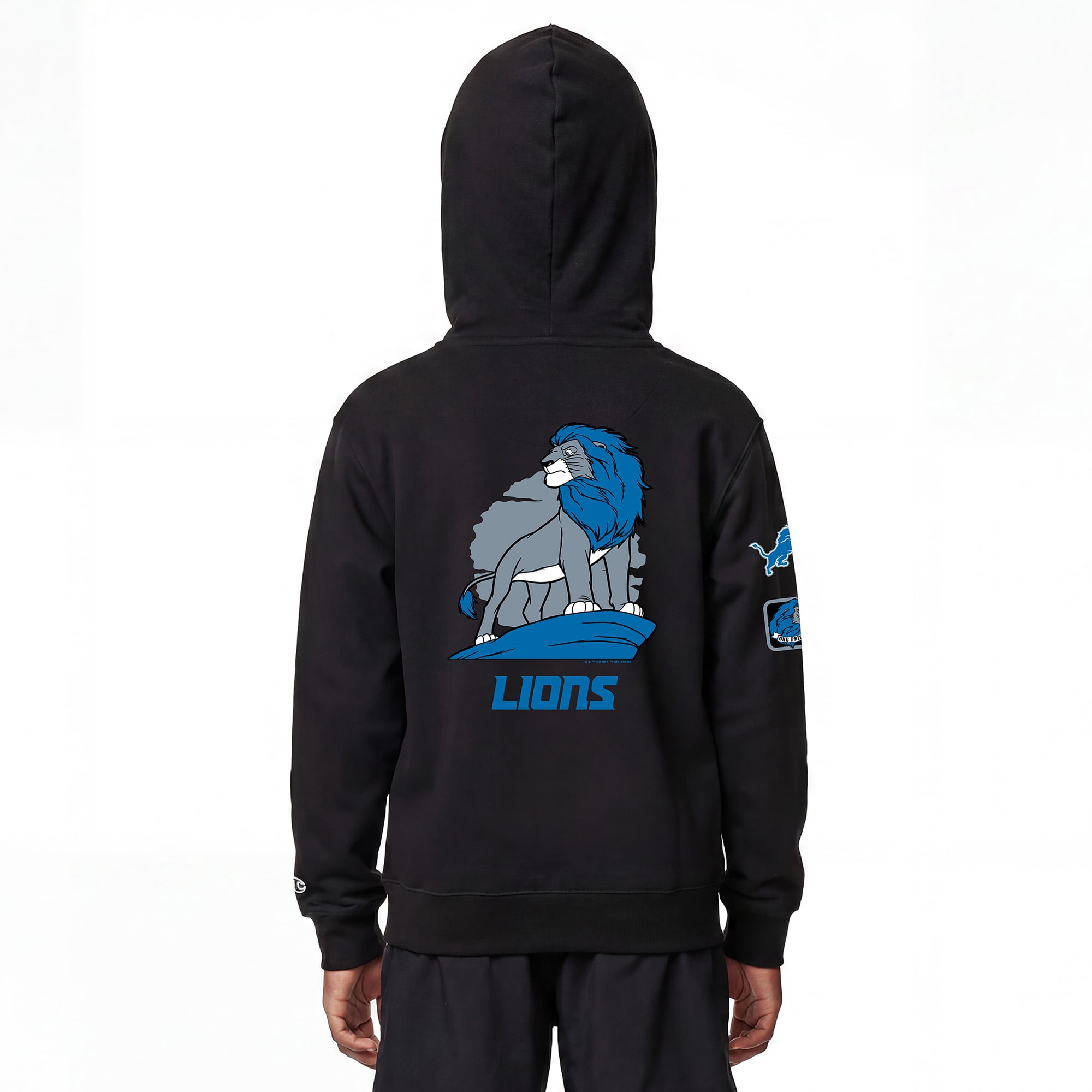 Sweat à capuche zippé Simba des Lions de Détroit noirs Disney x Champion pour enfants