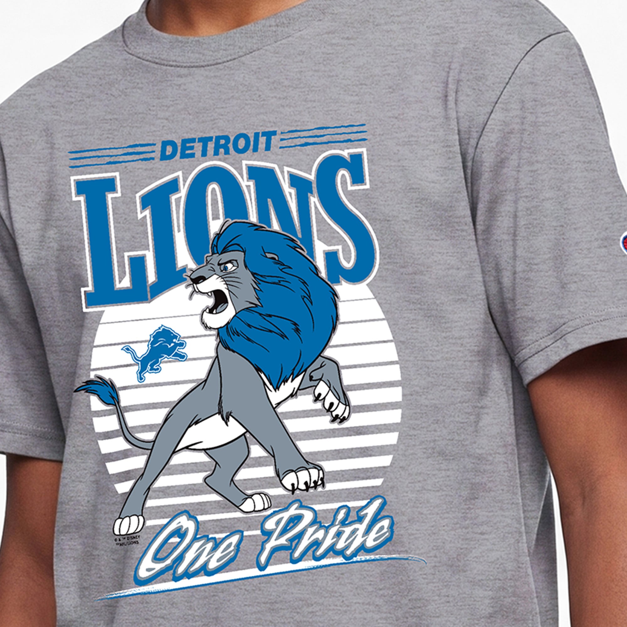 T-shirt Simba Detroit Lions gris chiné Disney x Champion pour enfant