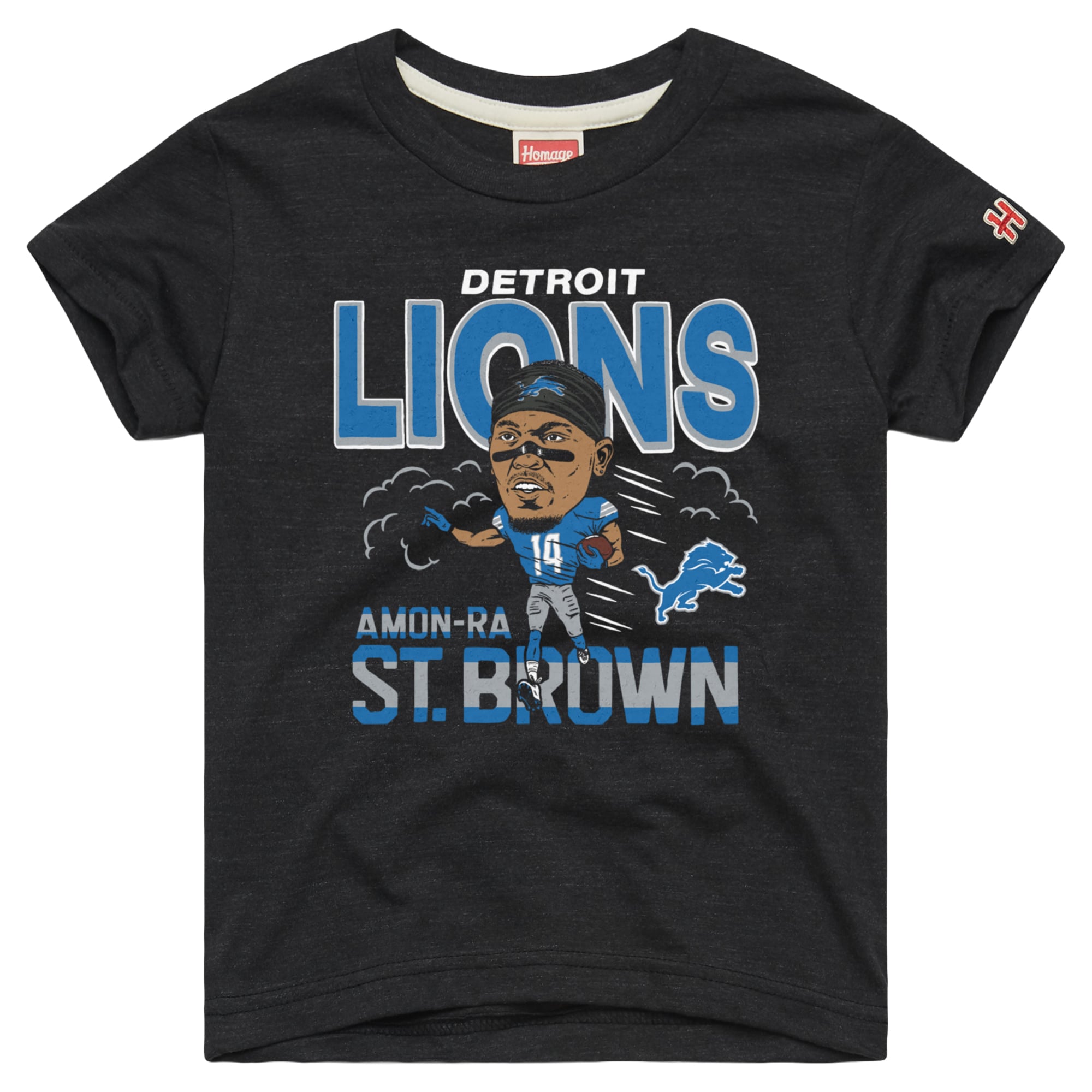 T-shirt hommage à Amon-Ra St. Brown Charcoal Detroit Lions pour les jeunes