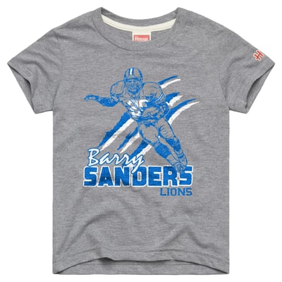 Barry Sanders Detroit Lions Homage Youth Retired Greats T-Shirt - Gray