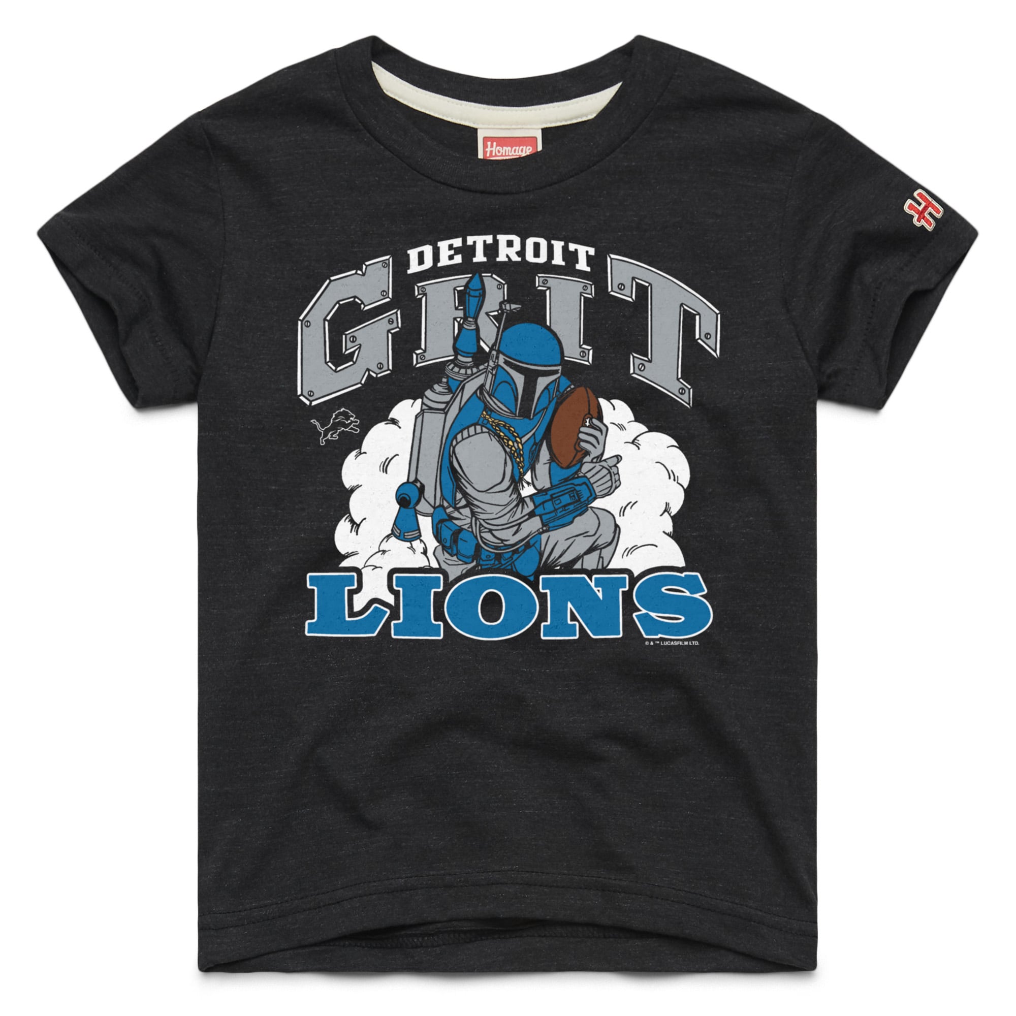 T-shirt noir hommage aux jeunes Detroit Lions Star Wars x NFL Tri-Blend