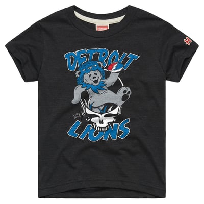  Detroit Lions Homage Youth NFL x Grateful Dead Tri-Blend T-Shirt - Charcoal