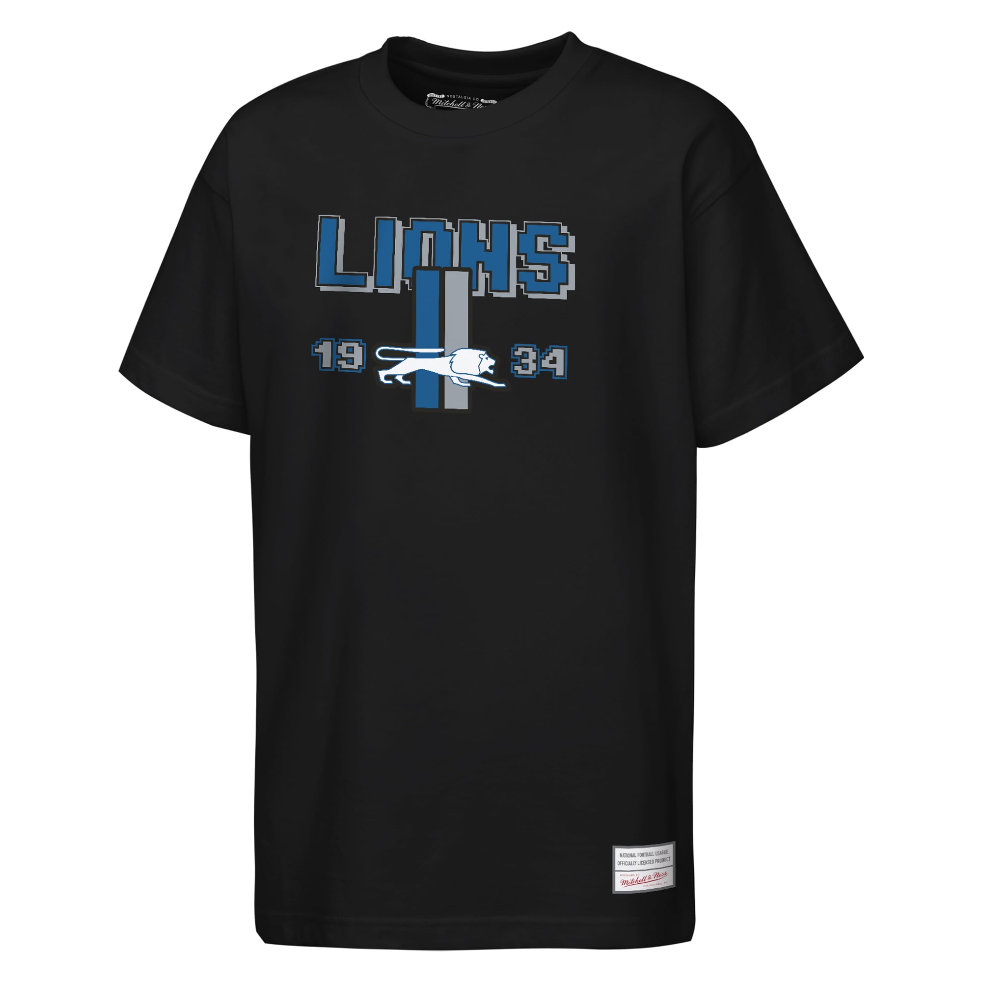 Youth Mitchell & Ness Black Detroit Lions Retro Arcade T-Shirt