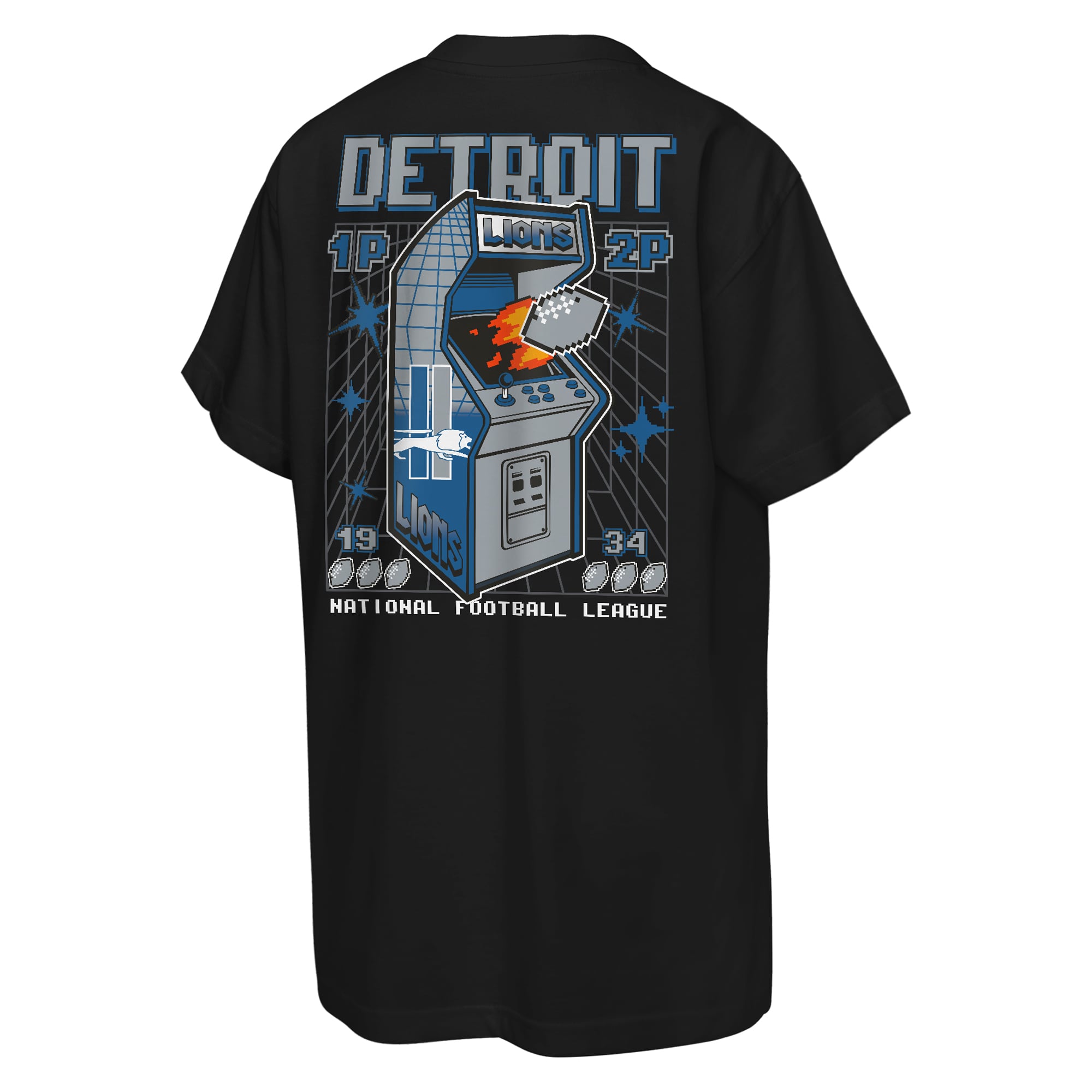 Youth Mitchell & Ness Black Detroit Lions Retro Arcade T-Shirt
