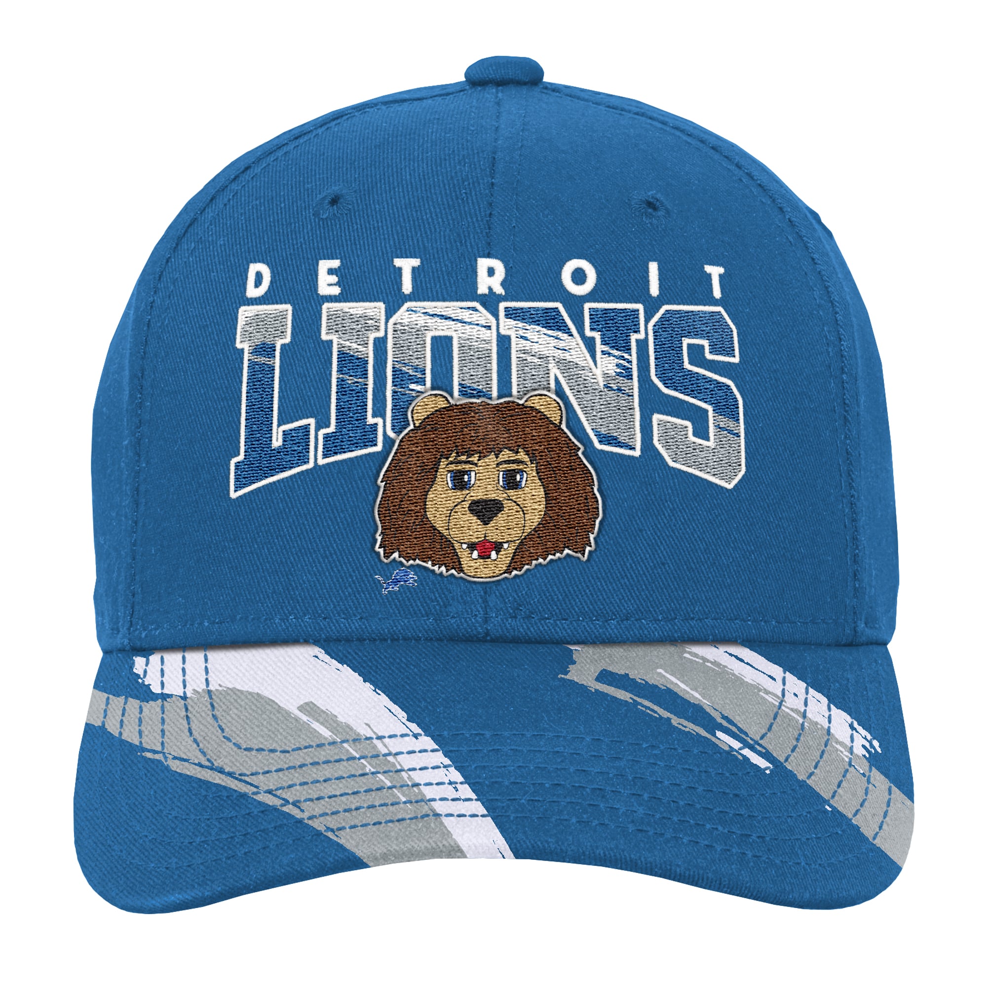 Youth Mitchell & Ness Blue Detroit Lions Big Head Pro Crown Snapback Hat